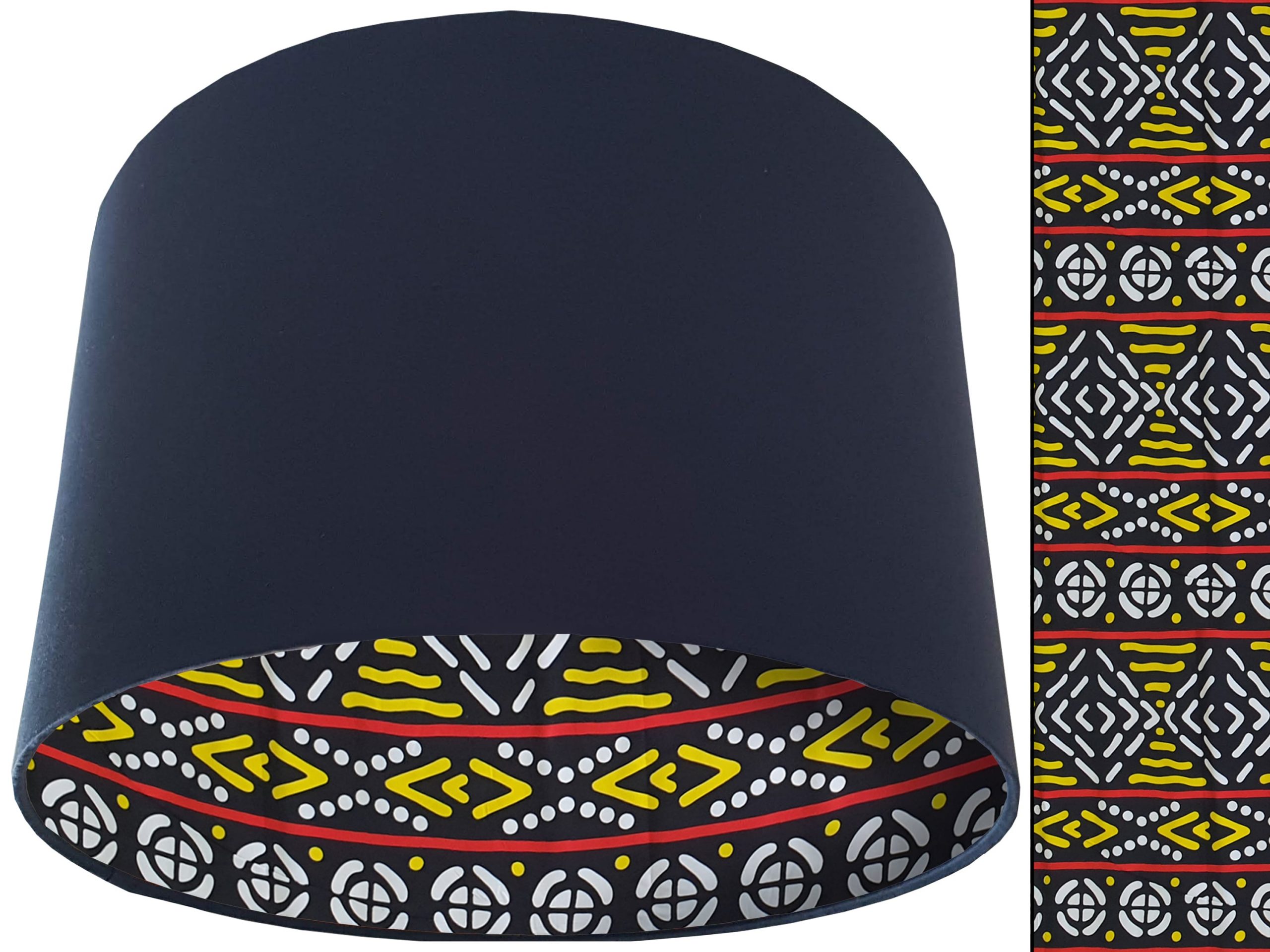 Modern Boho Lampshade Blue, Bohemian Geometric Light