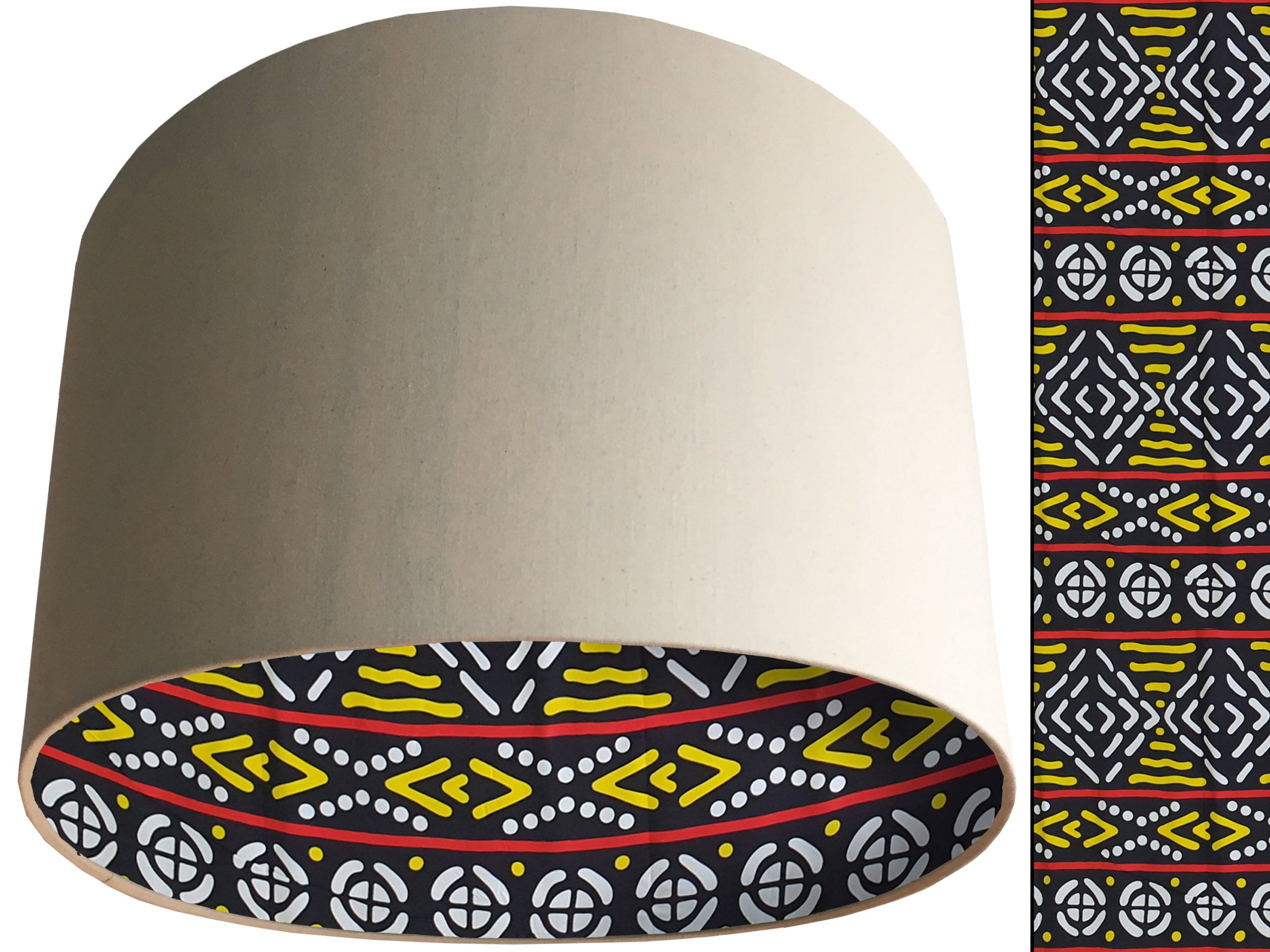 Modern Boho Lampshade Cream, Bohemian Geometric Light
