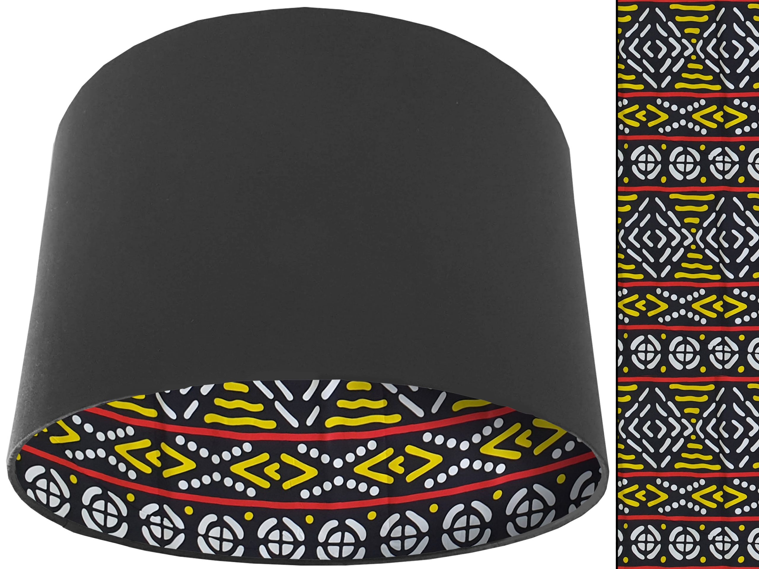 Modern Boho Lampshade Dark Grey, Bohemian Geometric Light