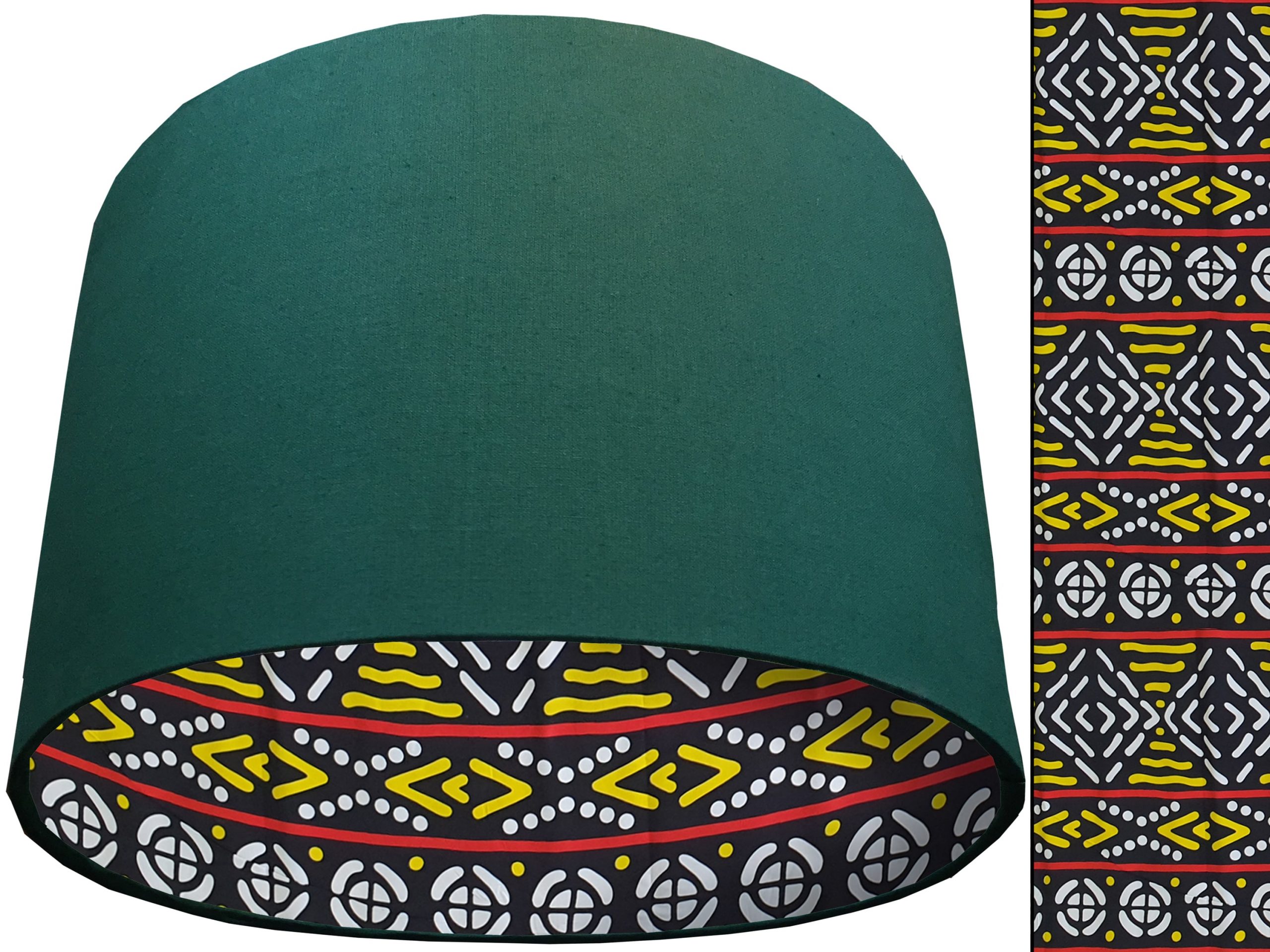 Modern Boho Lampshade Green, Bohemian Geometric Light
