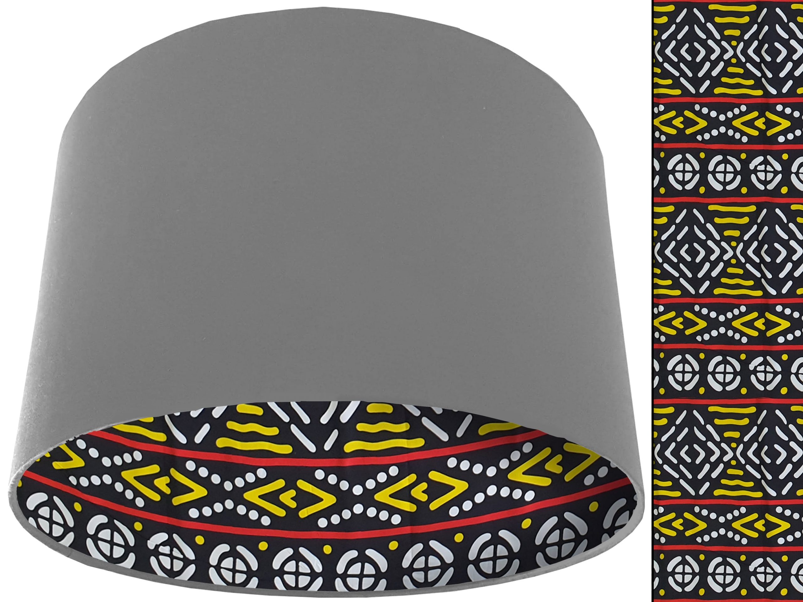 Modern Boho Lampshade Light Grey, Bohemian Geometric Light