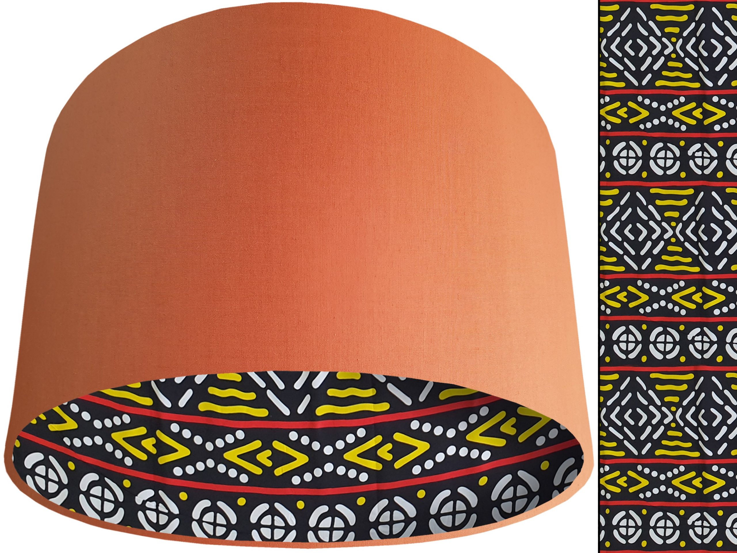 Modern Boho Lampshade Orange, Bohemian Geometric Light