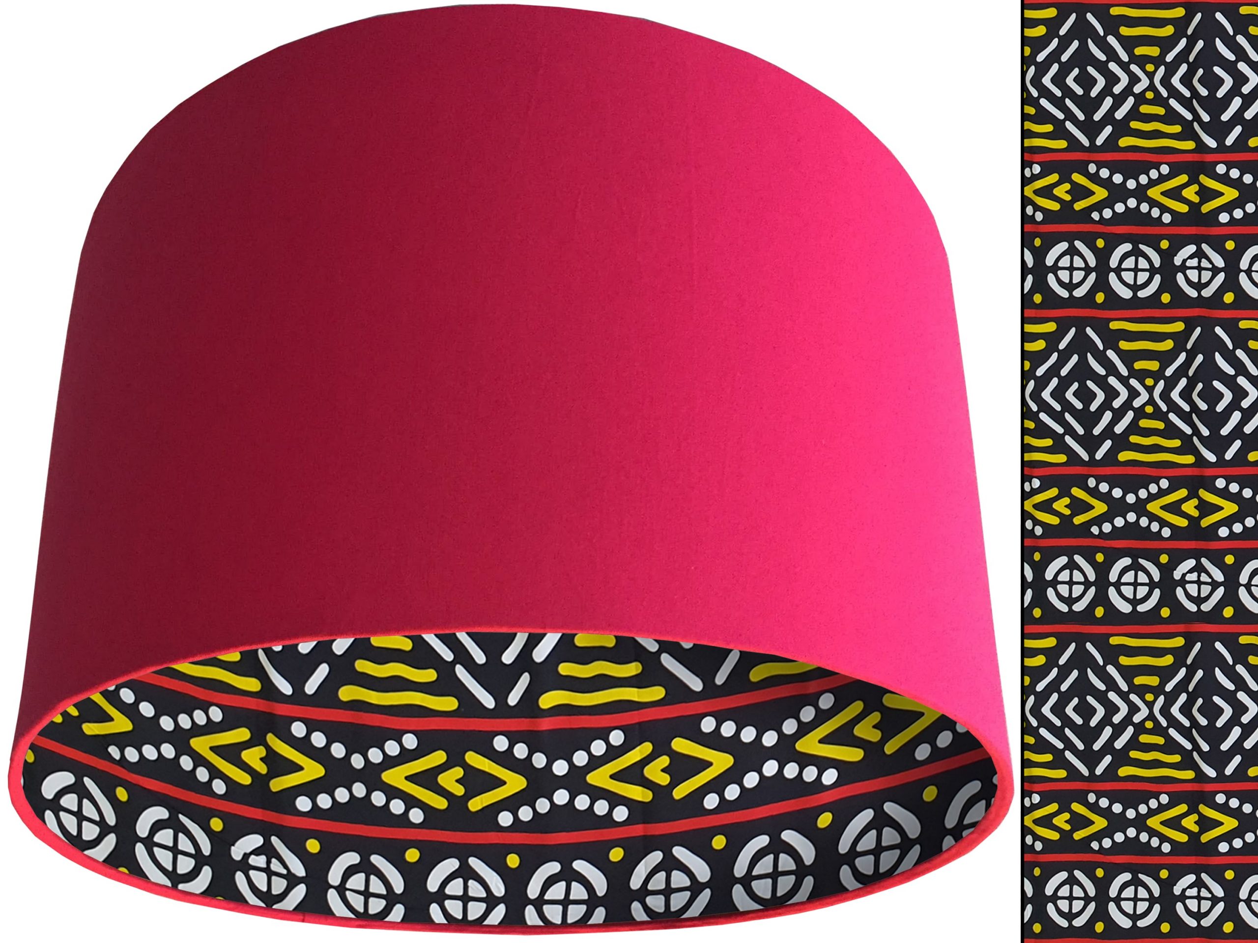 Modern Boho Lampshade Pink, Bohemian Geometric Light