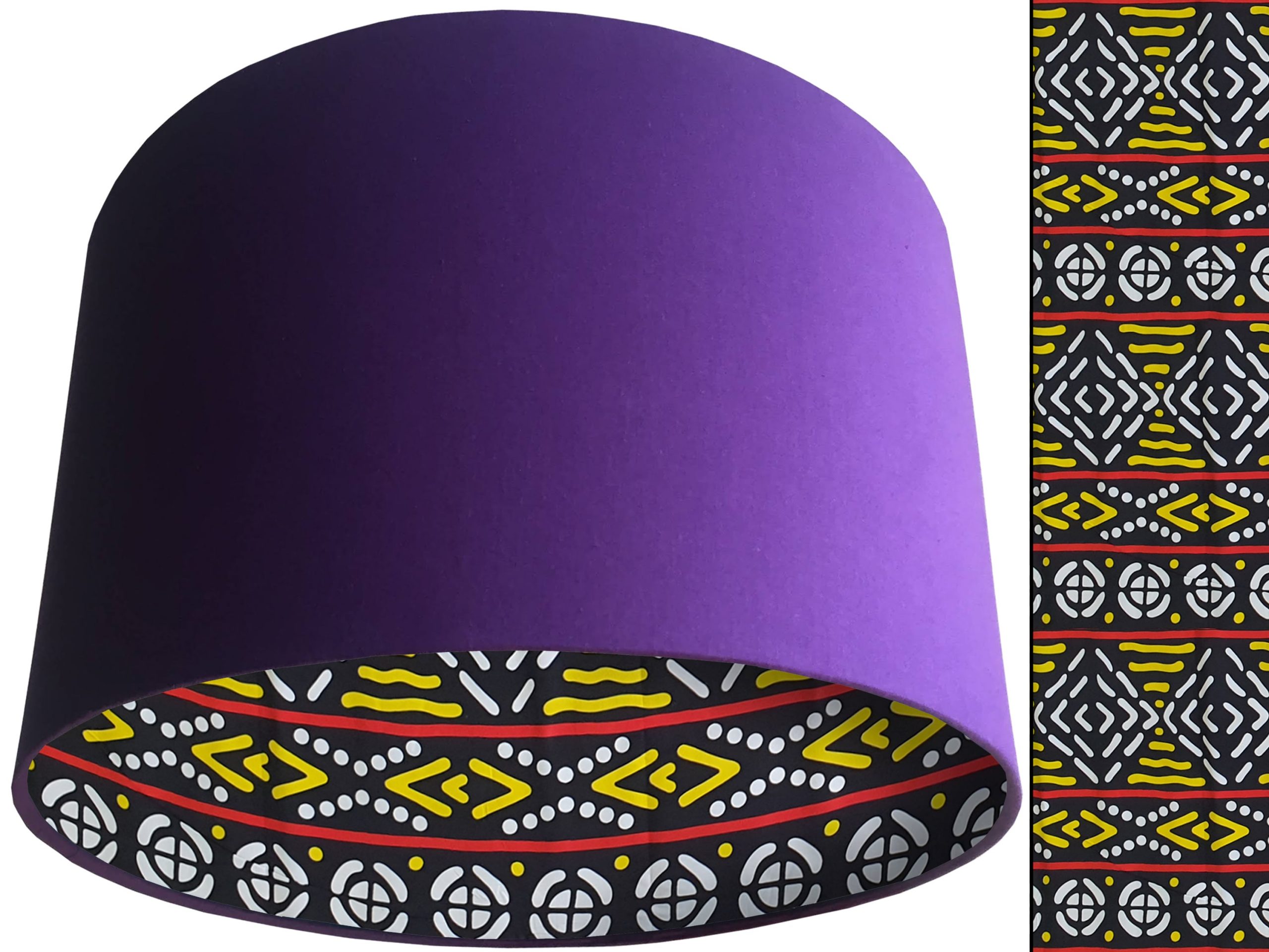 Modern Boho Lampshade Purple, Bohemian Geometric Light