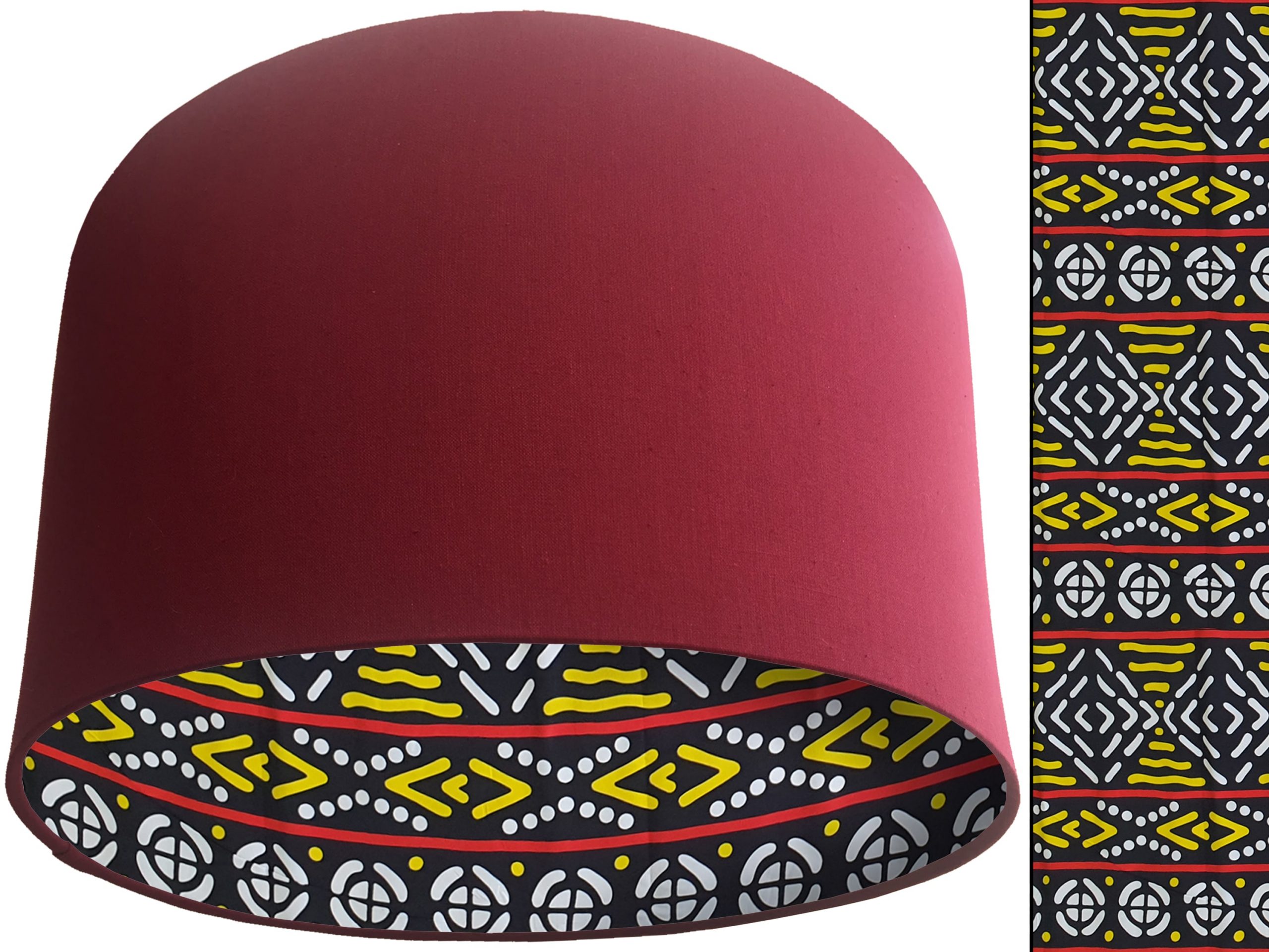 Modern Boho Lampshade Red, Bohemian Geometric Light