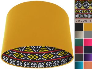 Modern Boho Lampshade Yellow, Bohemian Geometric Light