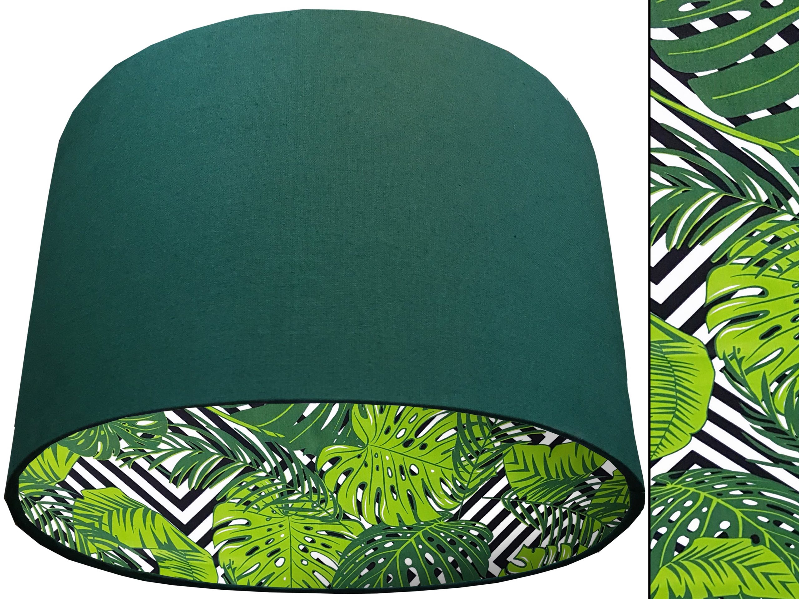 Jungle Leaf Green Lampshade Green, Bold Tropical Interior