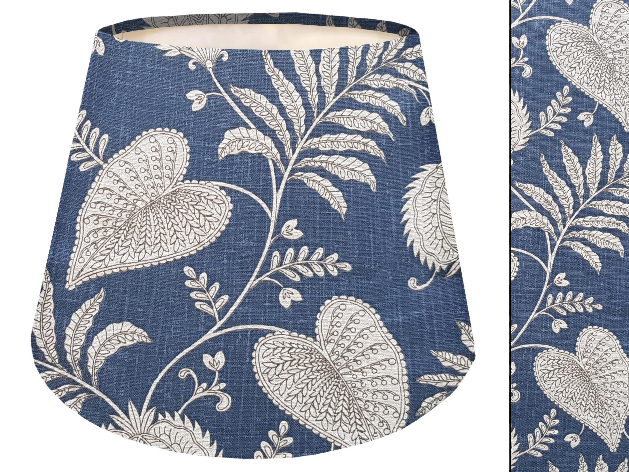 Paisley Blue Empire Lampshade, Tapered Light Shade