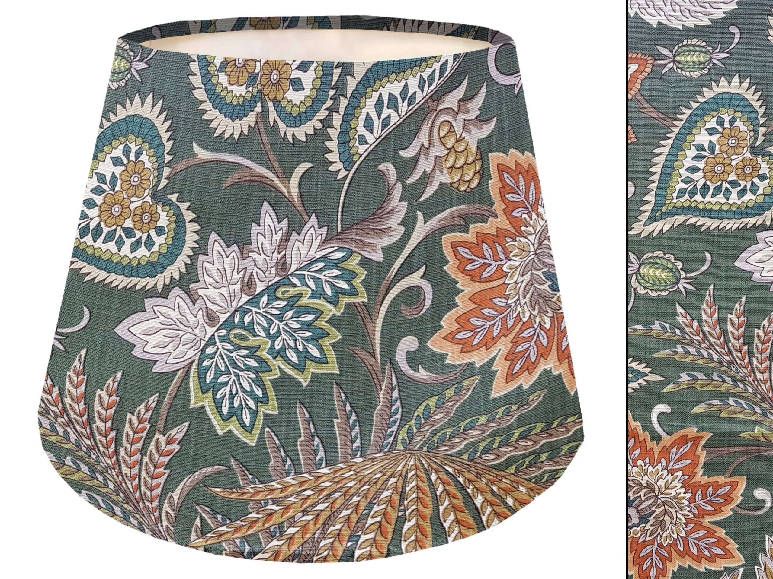 Paisley Green Empire Lampshade, Modern Interior