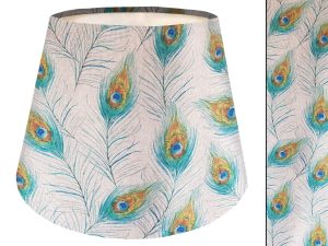 Peacock Feather Empire Lampshade, Handmade Light