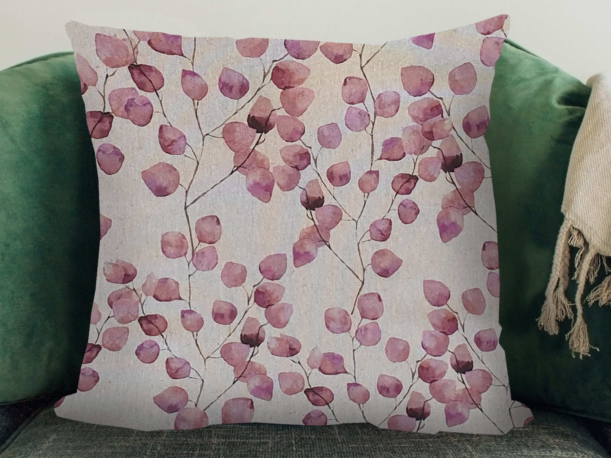 Honesty Pink Sofa Cushion, Country Home Interior Light Owl