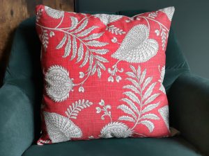Pink Paisley Sofa Cushion, Modern Bold Home Interior