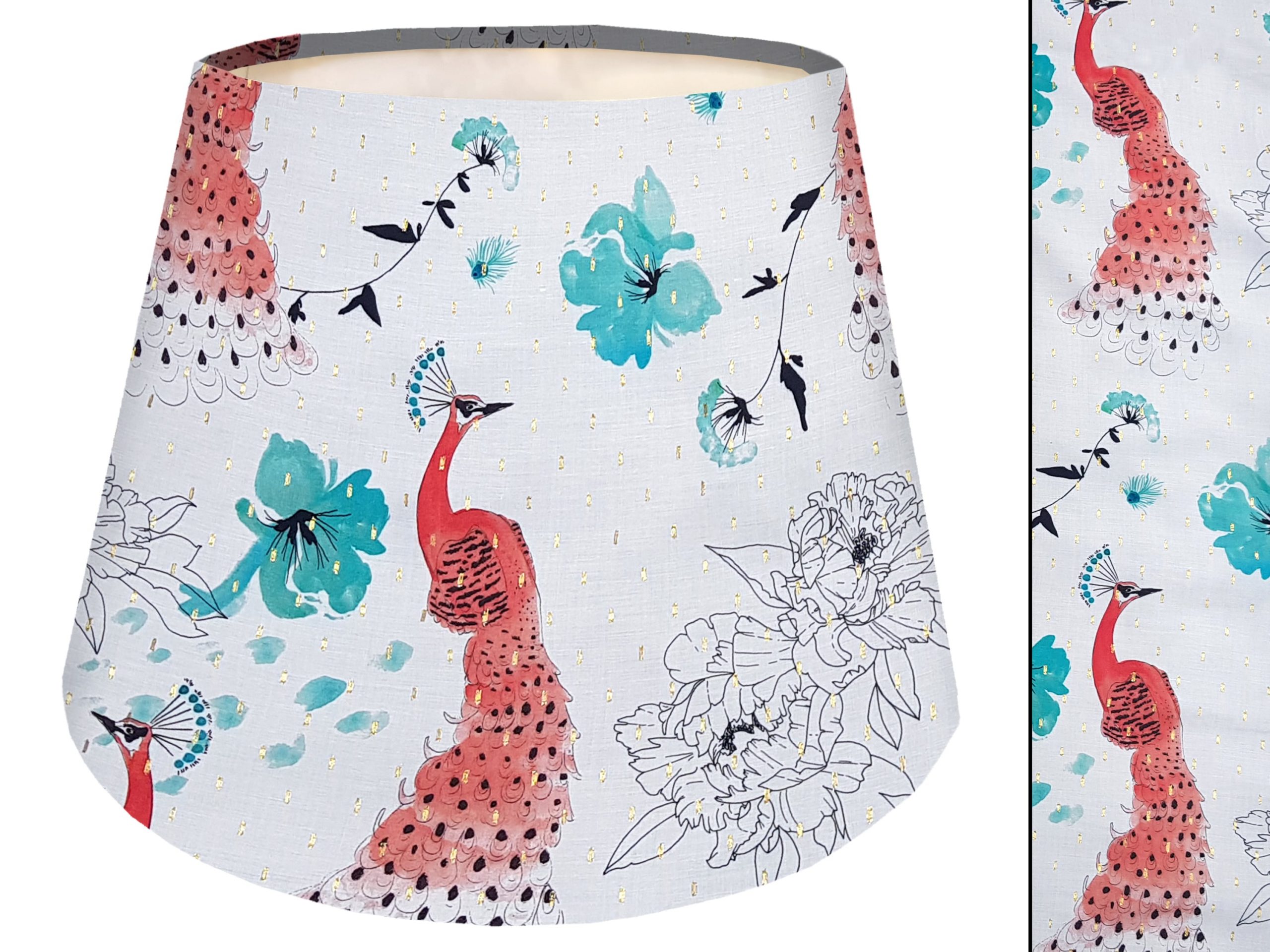Pink Peacock Empire Lampshade, Country Home Style