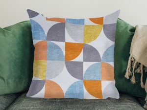 Spiral Capri Orange Scatter Cushion, Modern Interior