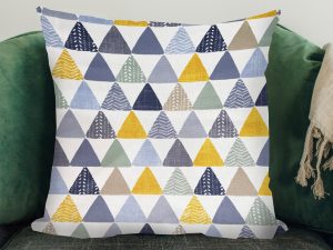 Triangles Patterned Sofa Cushion, Modern Interior