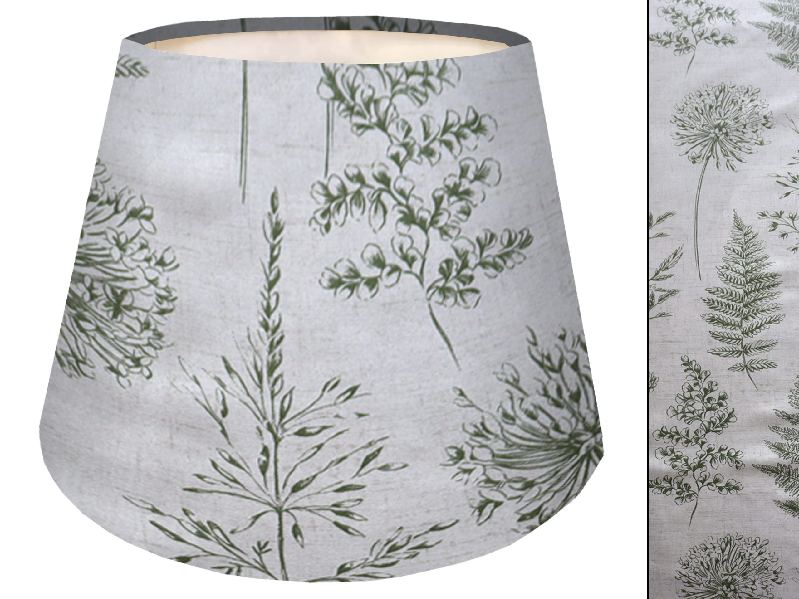 Botanical Green Empire Lampshade, Country Home Interior Décor