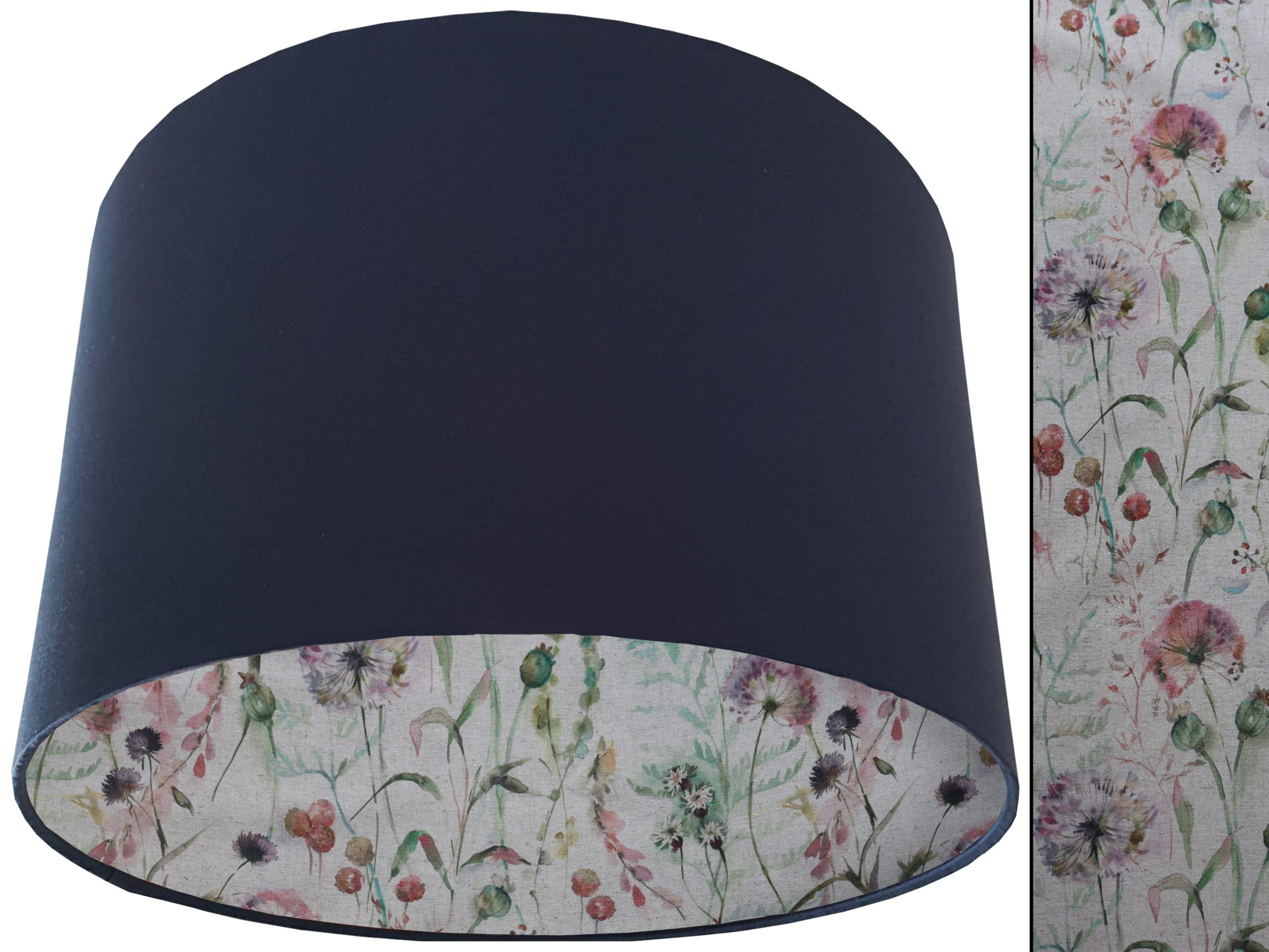 Country Floral Lampshade Blue, Rustic Botanical Interior