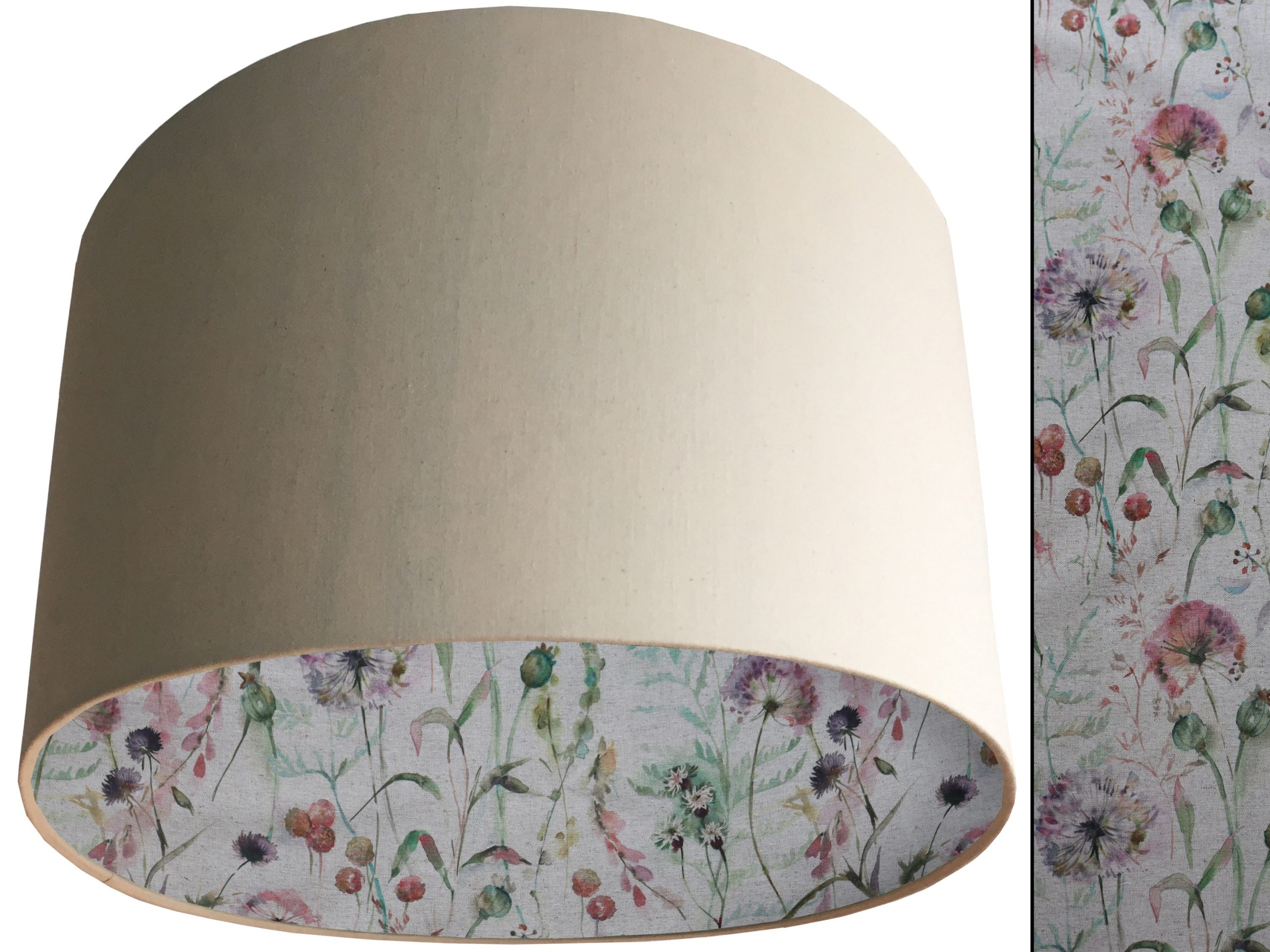 Country Floral Lampshade Cream, Rustic Botanical Interior