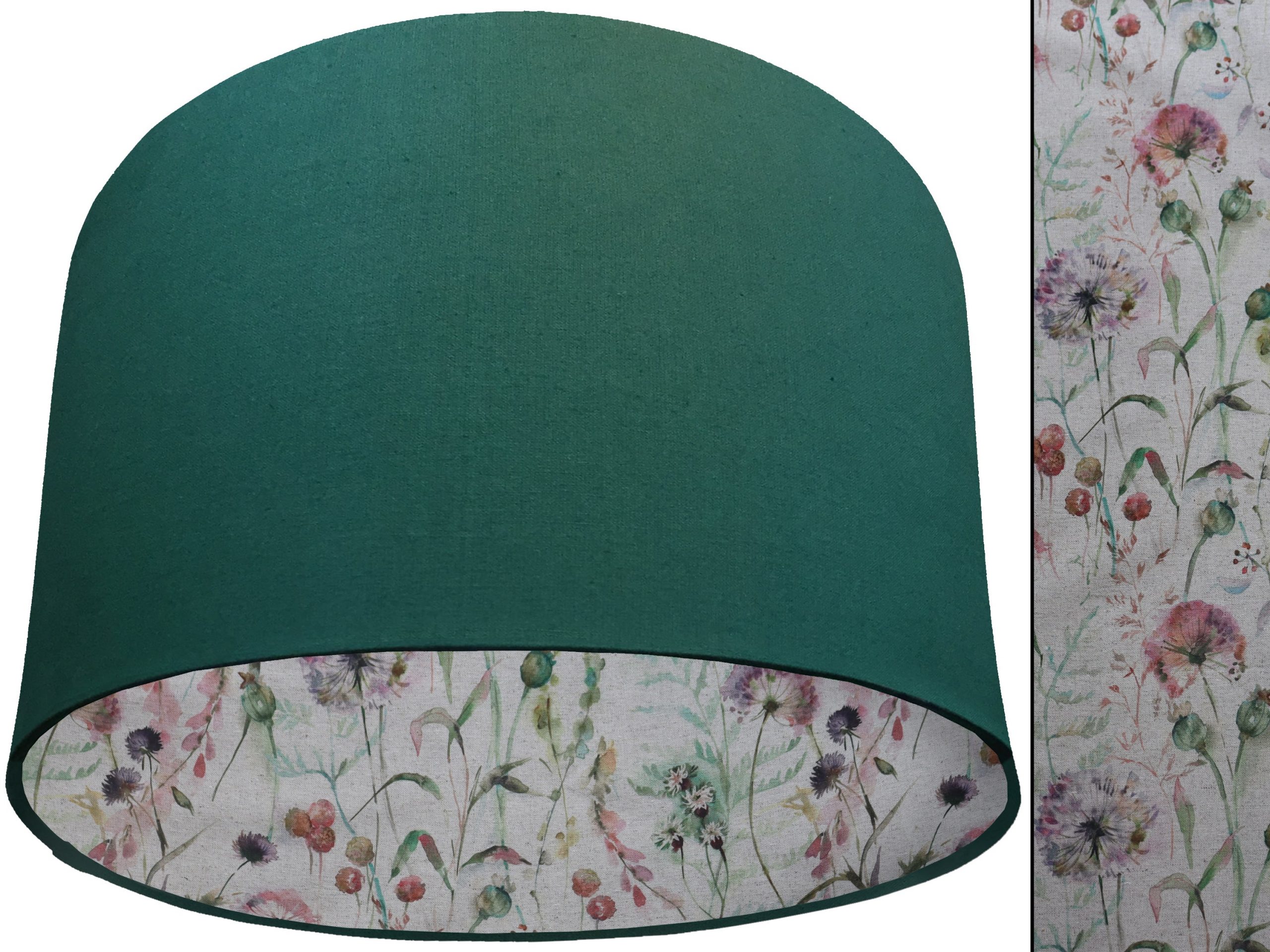 Country Floral Lampshade Green, Rustic Botanical Interior