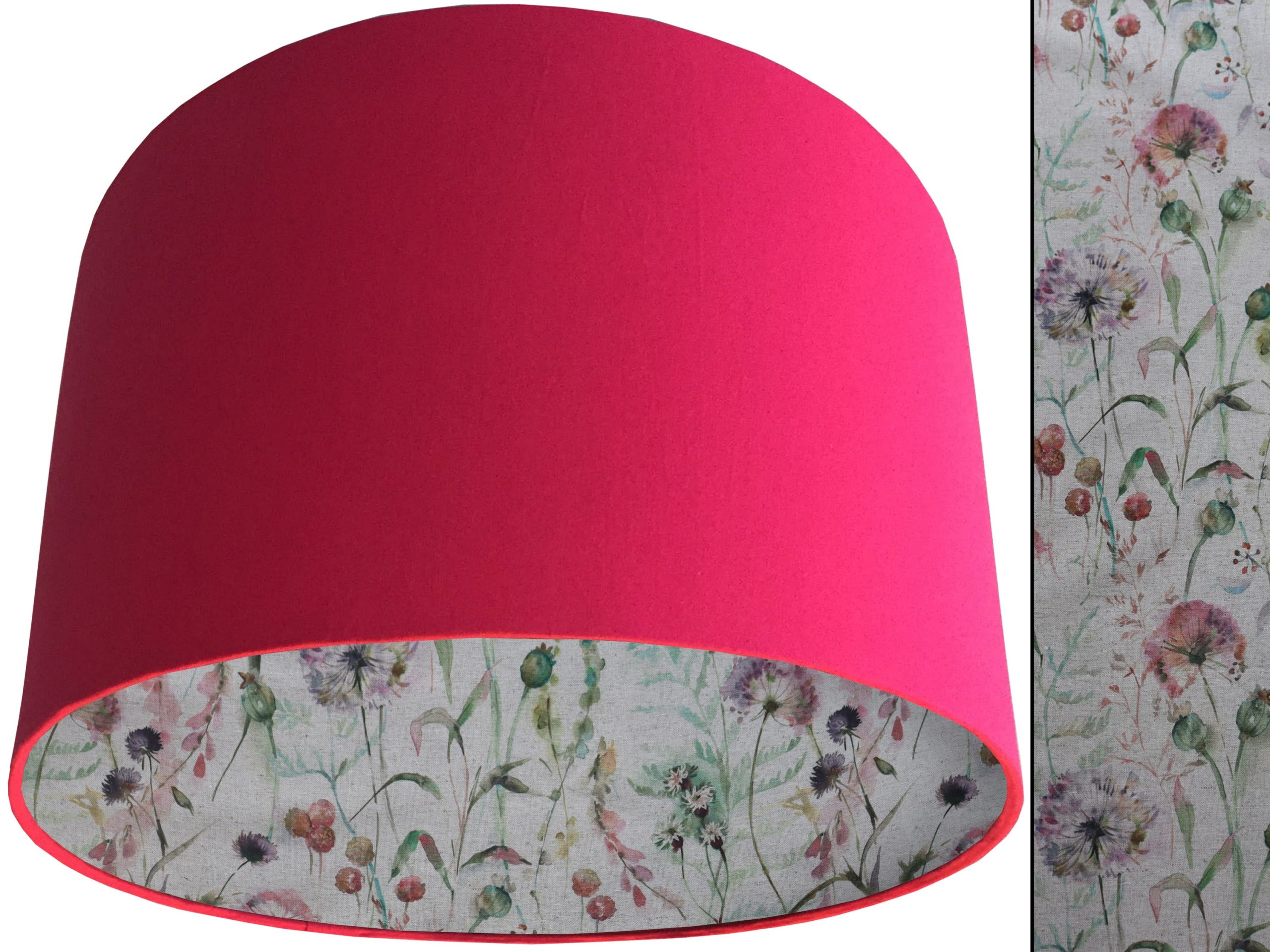 Country Floral Lampshade Pink, Rustic Botanical Interior