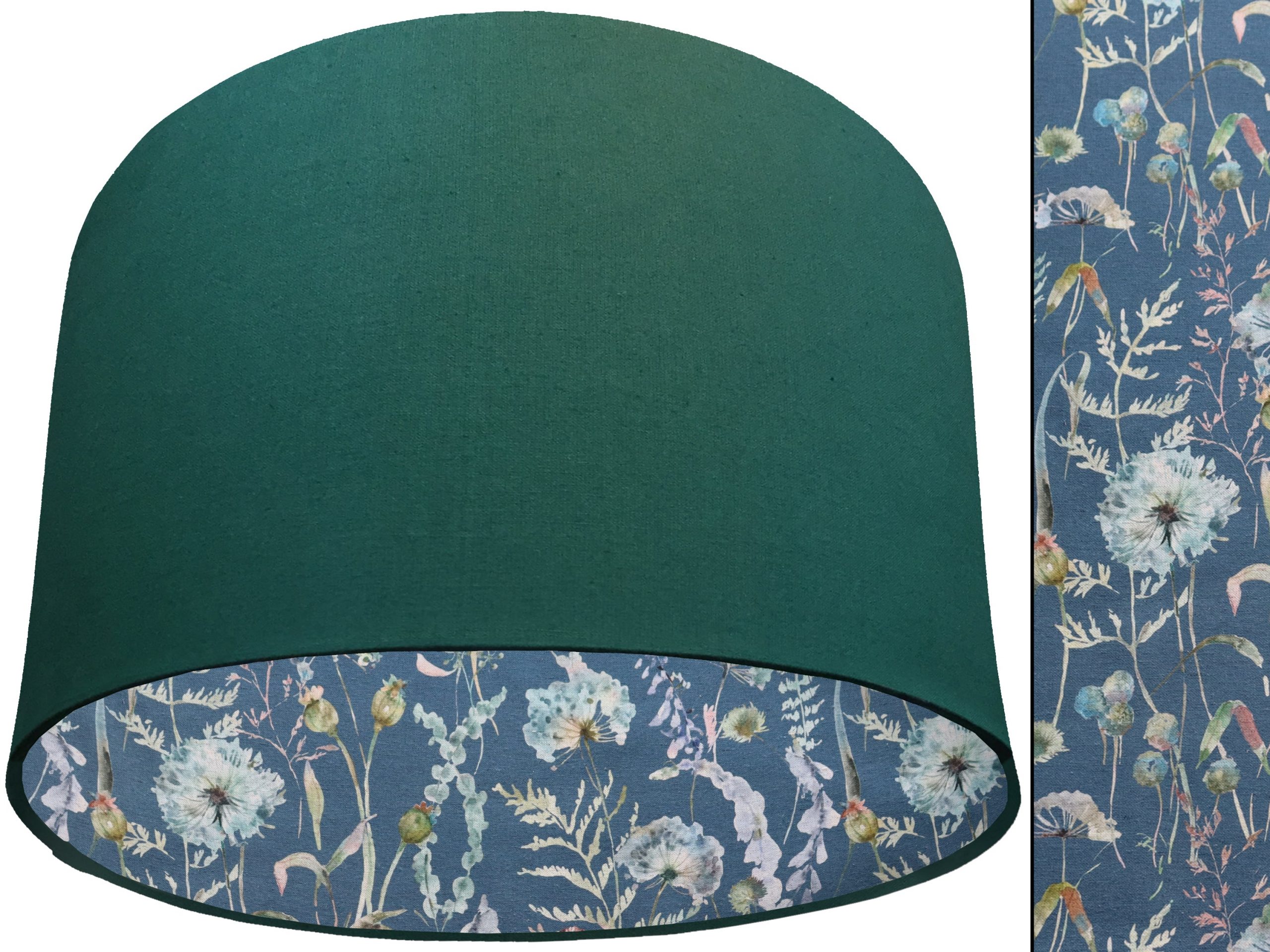 Floral Blue Lampshade Green, Traditional Country Home