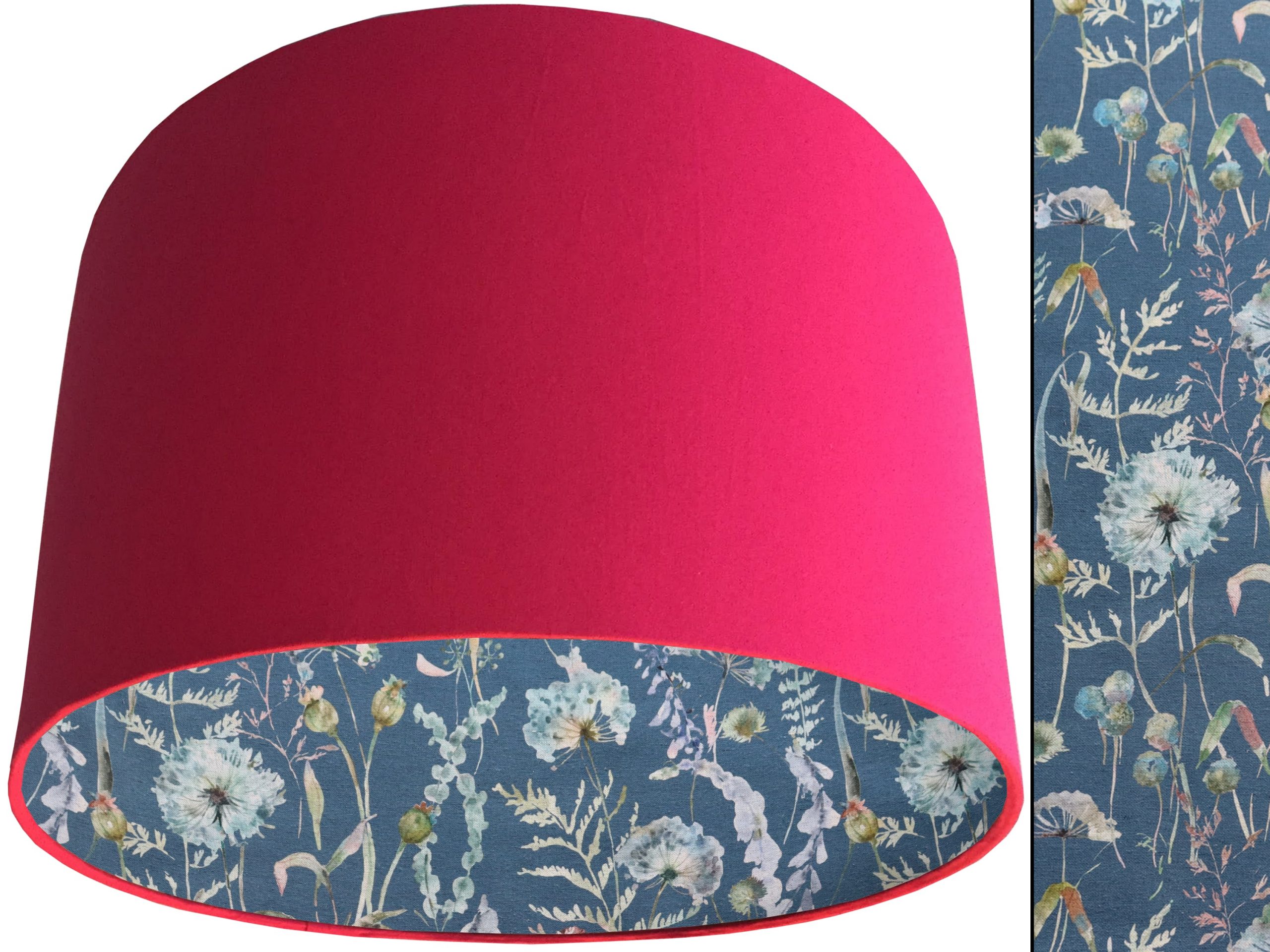 Floral Blue Lampshade Pink, Traditional Country Home