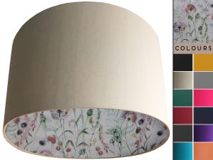 Country Floral Lampshade Cream, Rustic Botanical Interior