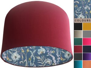 Floral Blue Lampshade Red, Traditional Country Home