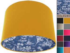 Blue Nautical Lampshade Yellow, Coastal Home Interior Décor