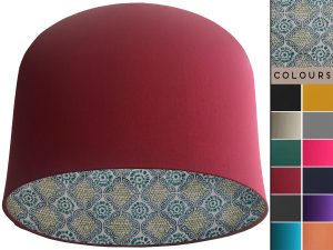 Green Bohemian Lampshade Red, Modern Geometric Décor
