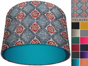Bohemian Teal Light Shade Teal, Contemporary Geometric