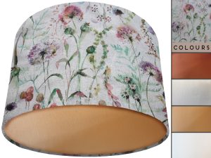 Country Floral Lamp Shade Gold, Rustic Country Cottage