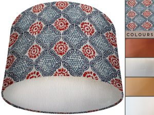 Bohemian Teal Lamp Shade Silver, Stylish Modern Home