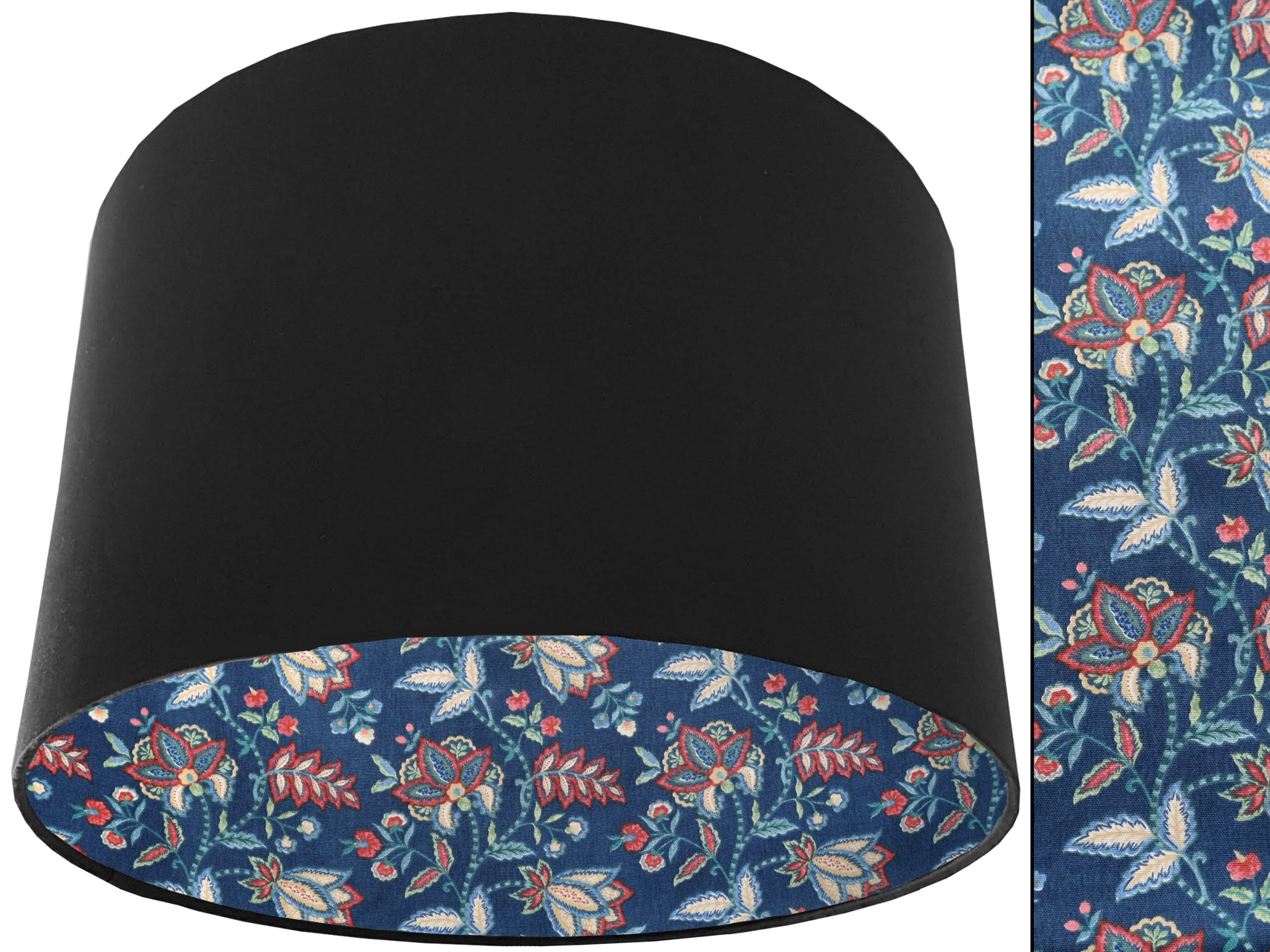 Oriental Blue Lampshade Black, Botanical Home Interior