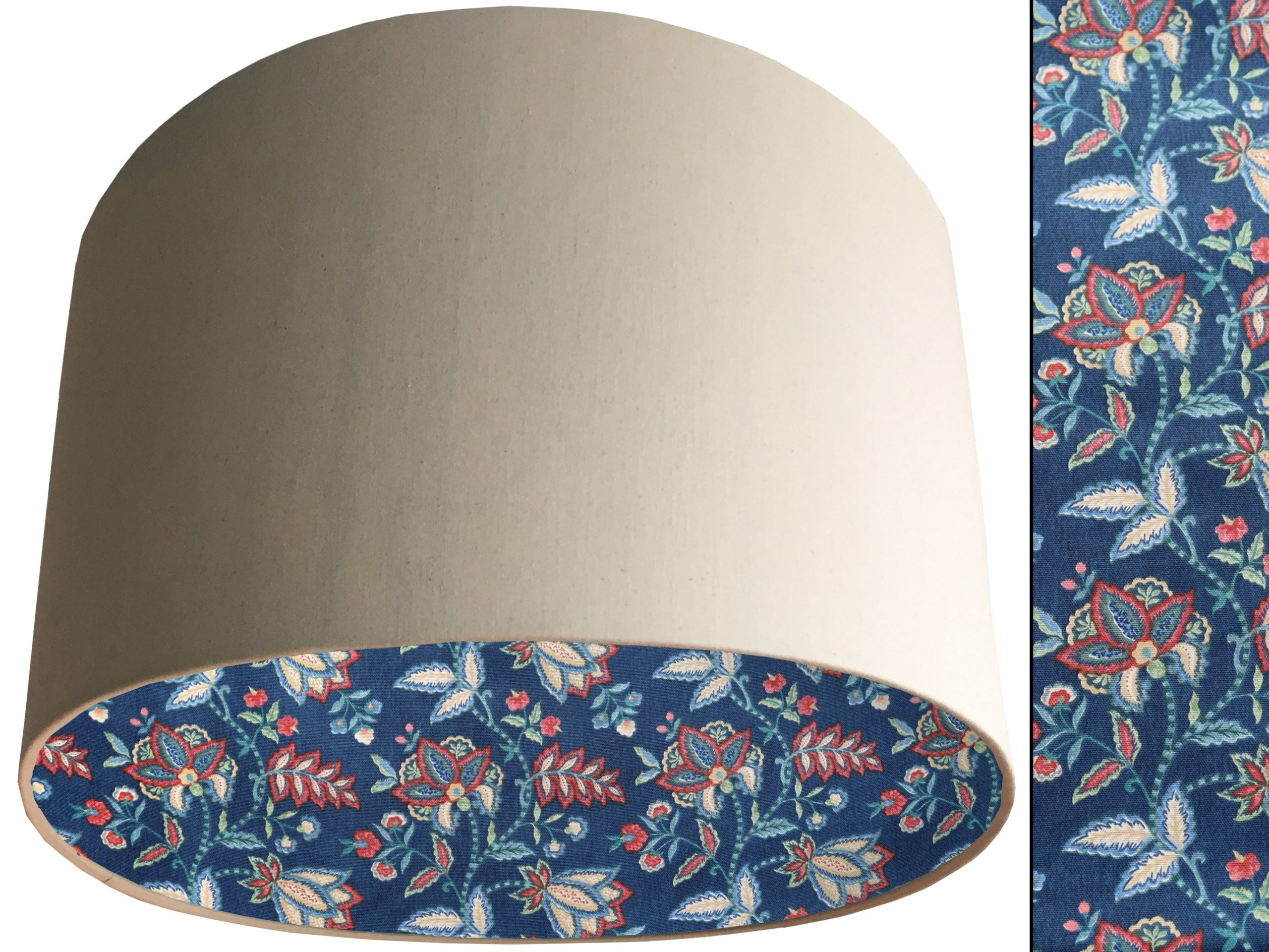 Oriental Blue Lampshade Cream, Botanical Home Interior
