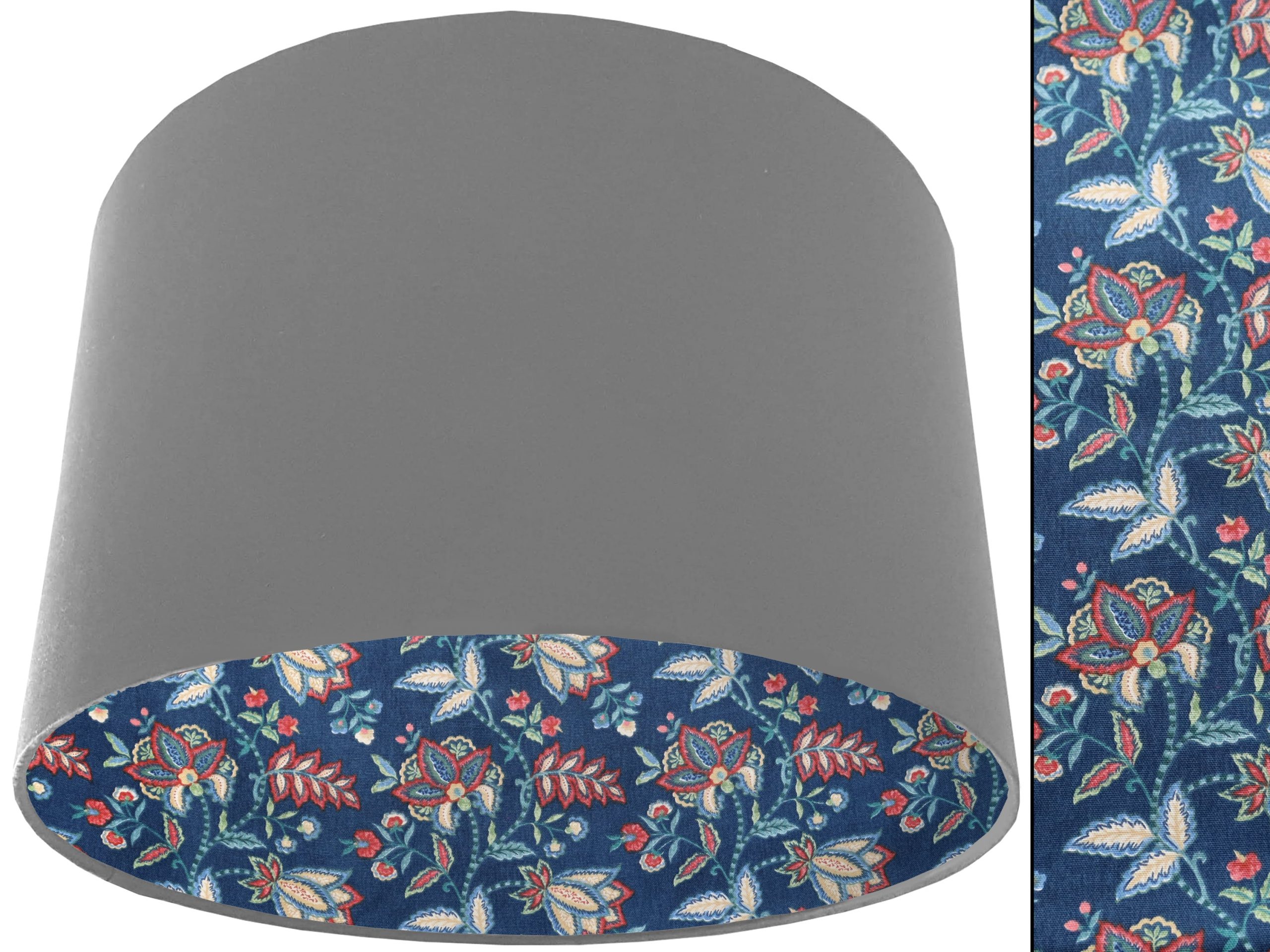 Oriental Blue Lampshade Light Grey, Botanical Home Interior