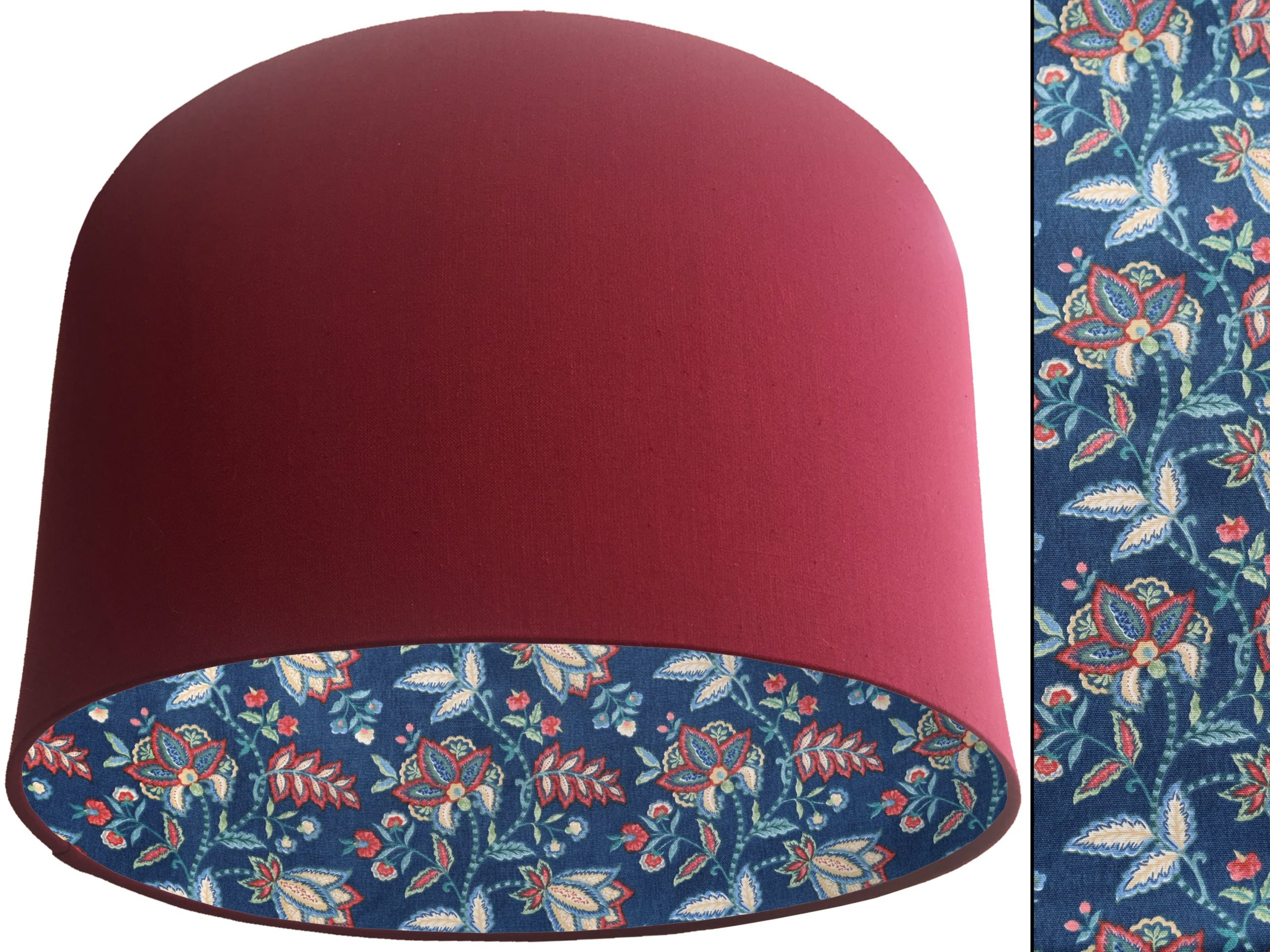 Oriental Blue Lampshade Red, Botanical Home Interior