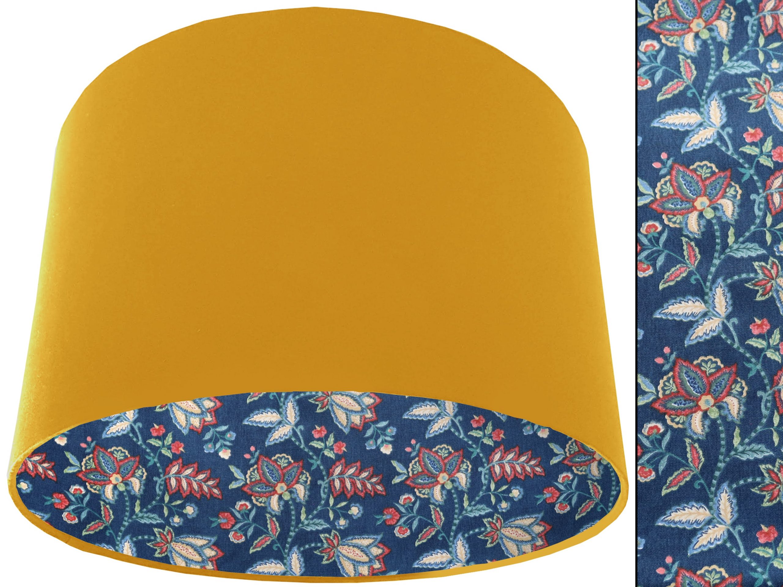 Oriental Blue Lampshade Yellow, Botanical Home Interior