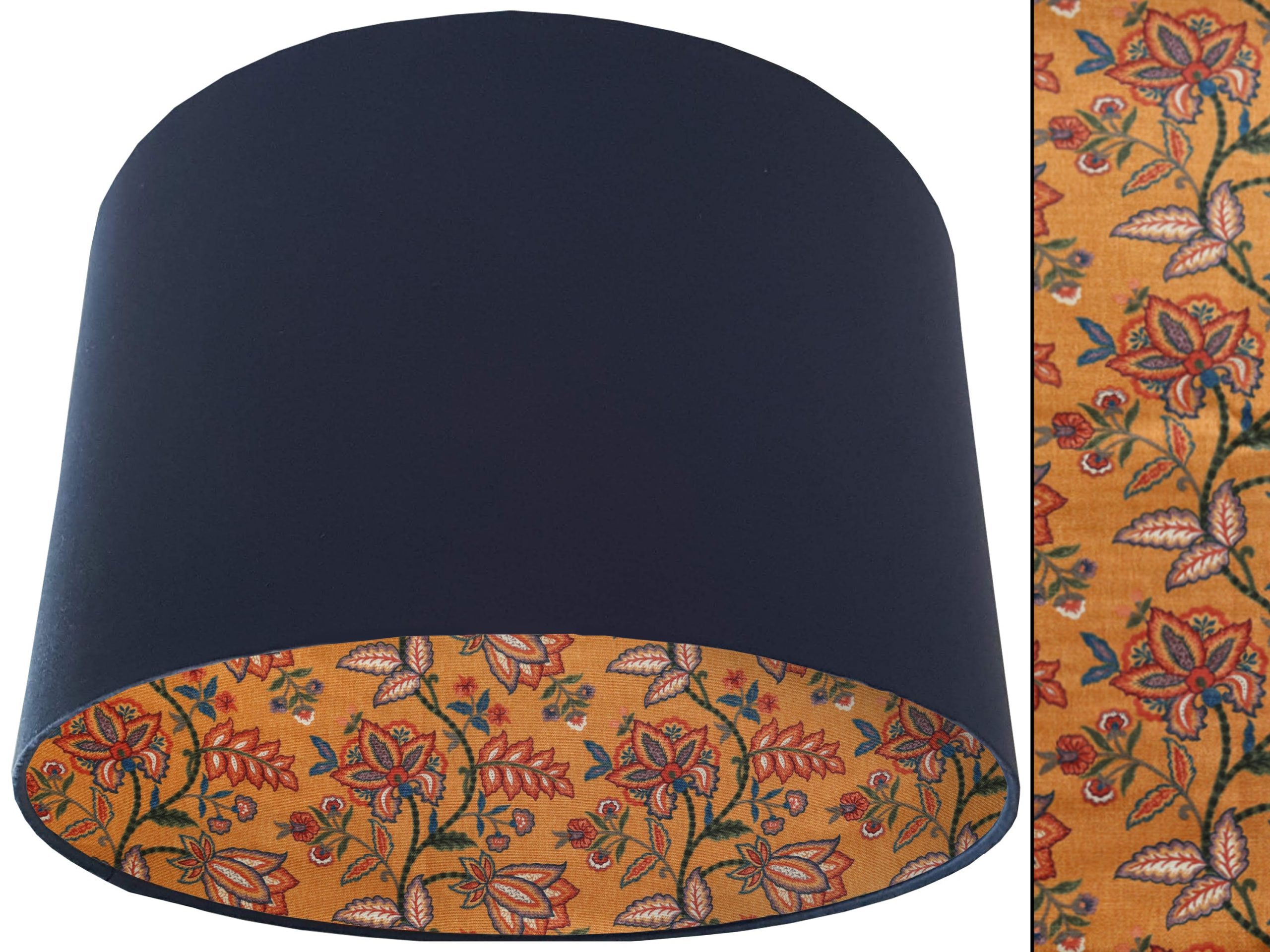 Oriental Orange Lampshade Blue, Bold Modern Interior