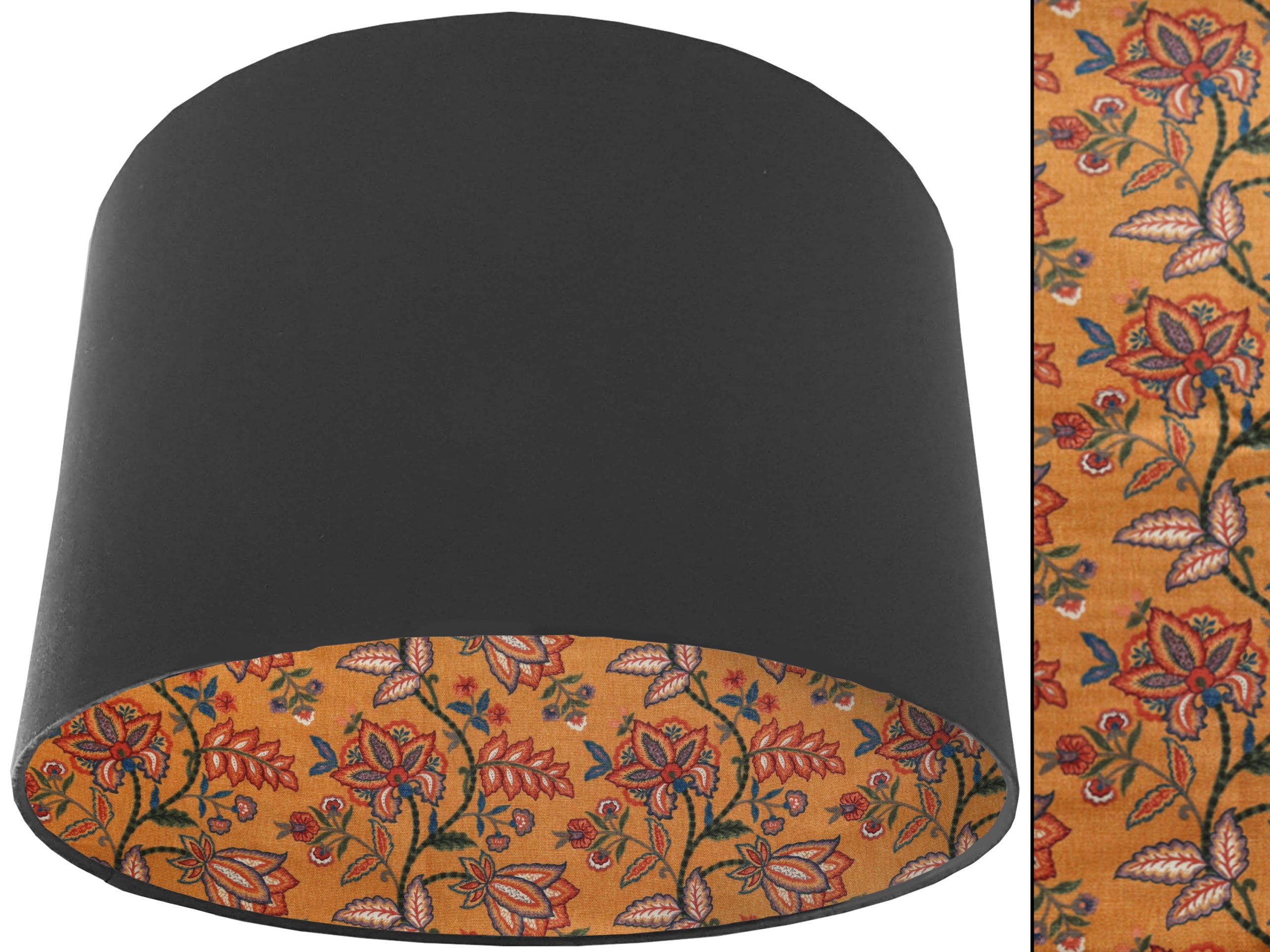 Oriental Orange Lampshade Dark Grey, Bold Modern Interior