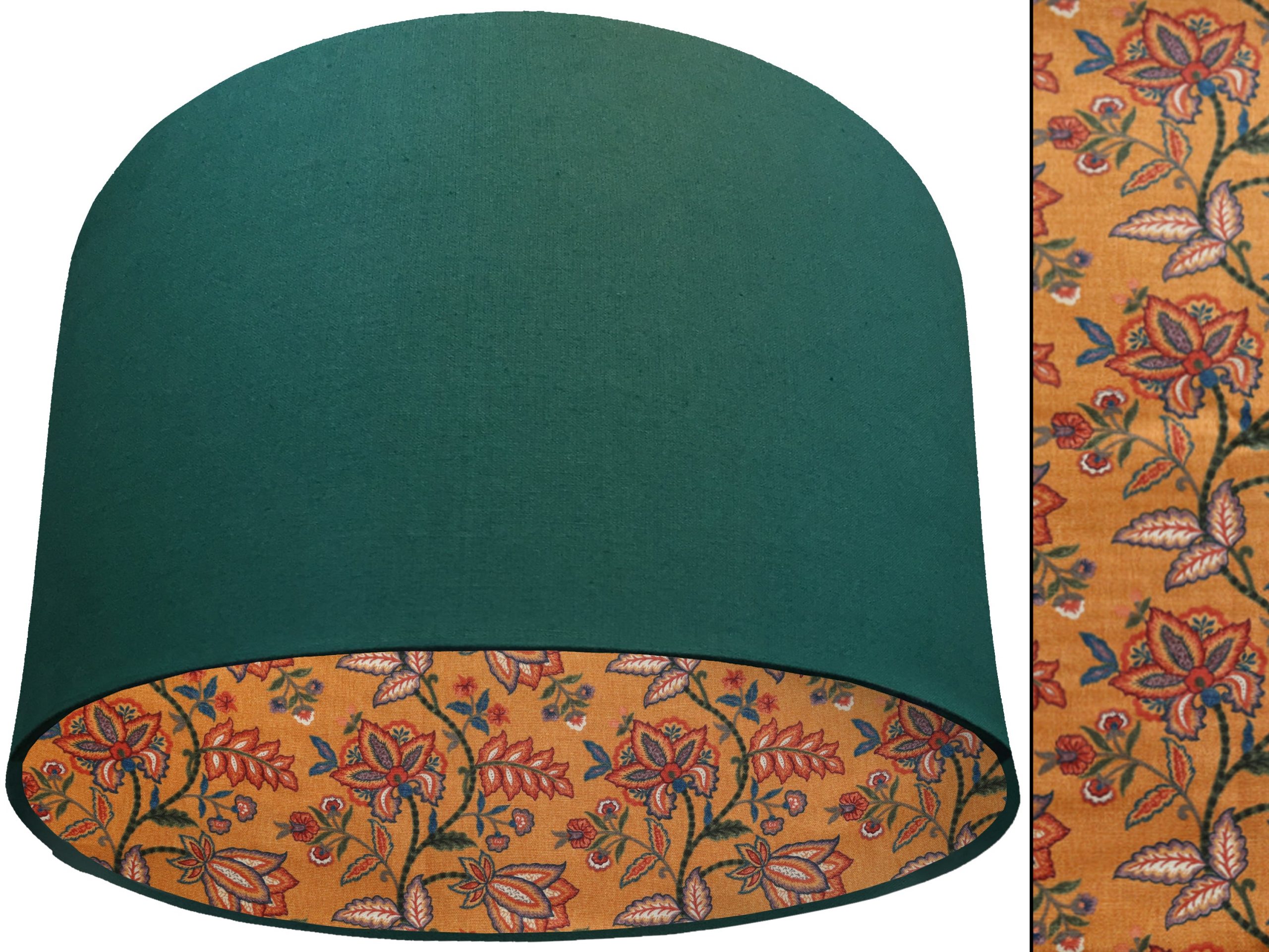 Oriental Orange Lampshade Green, Bold Modern Interior
