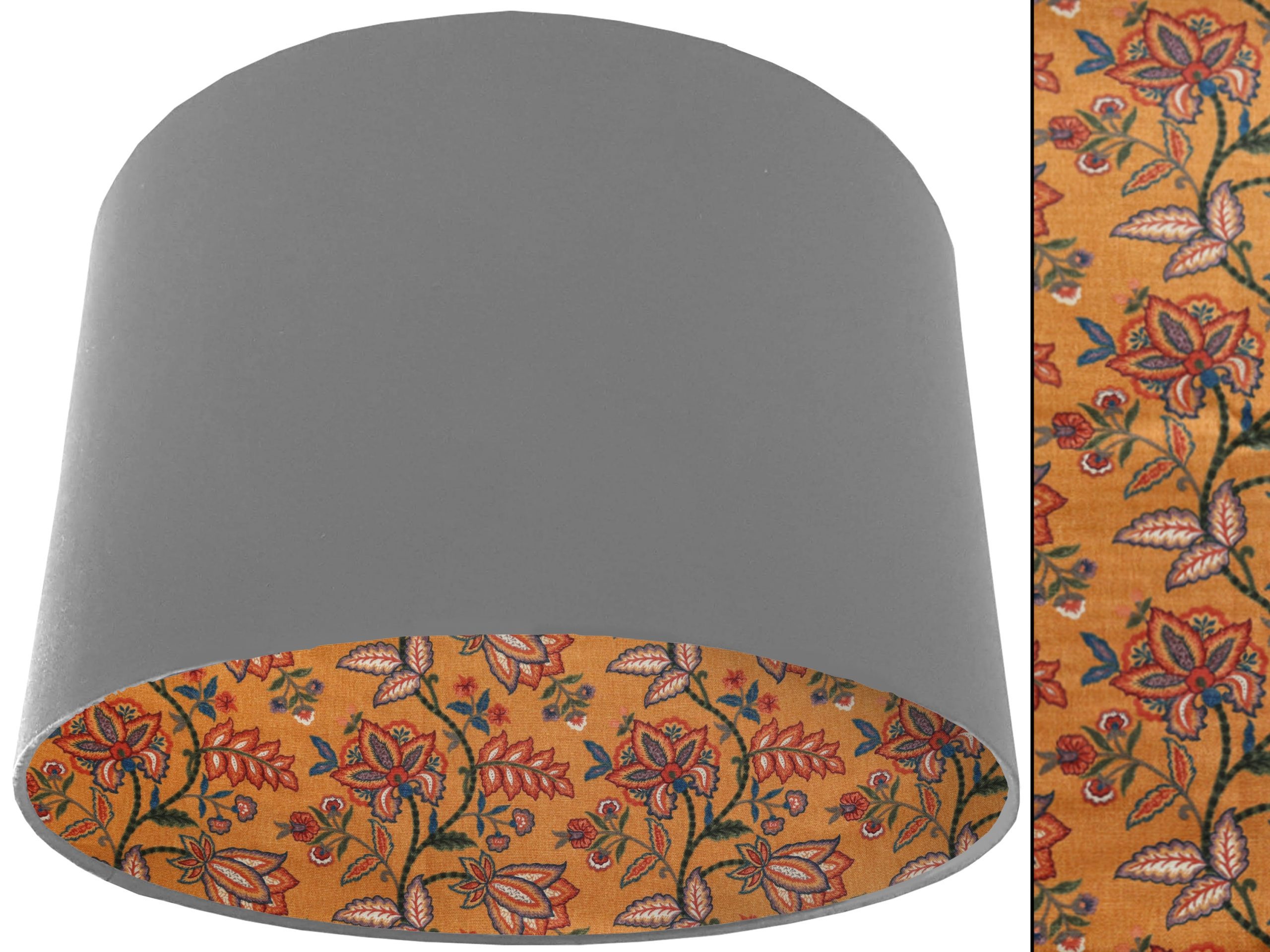 Oriental Orange Lampshade Light Grey, Bold Modern Interior