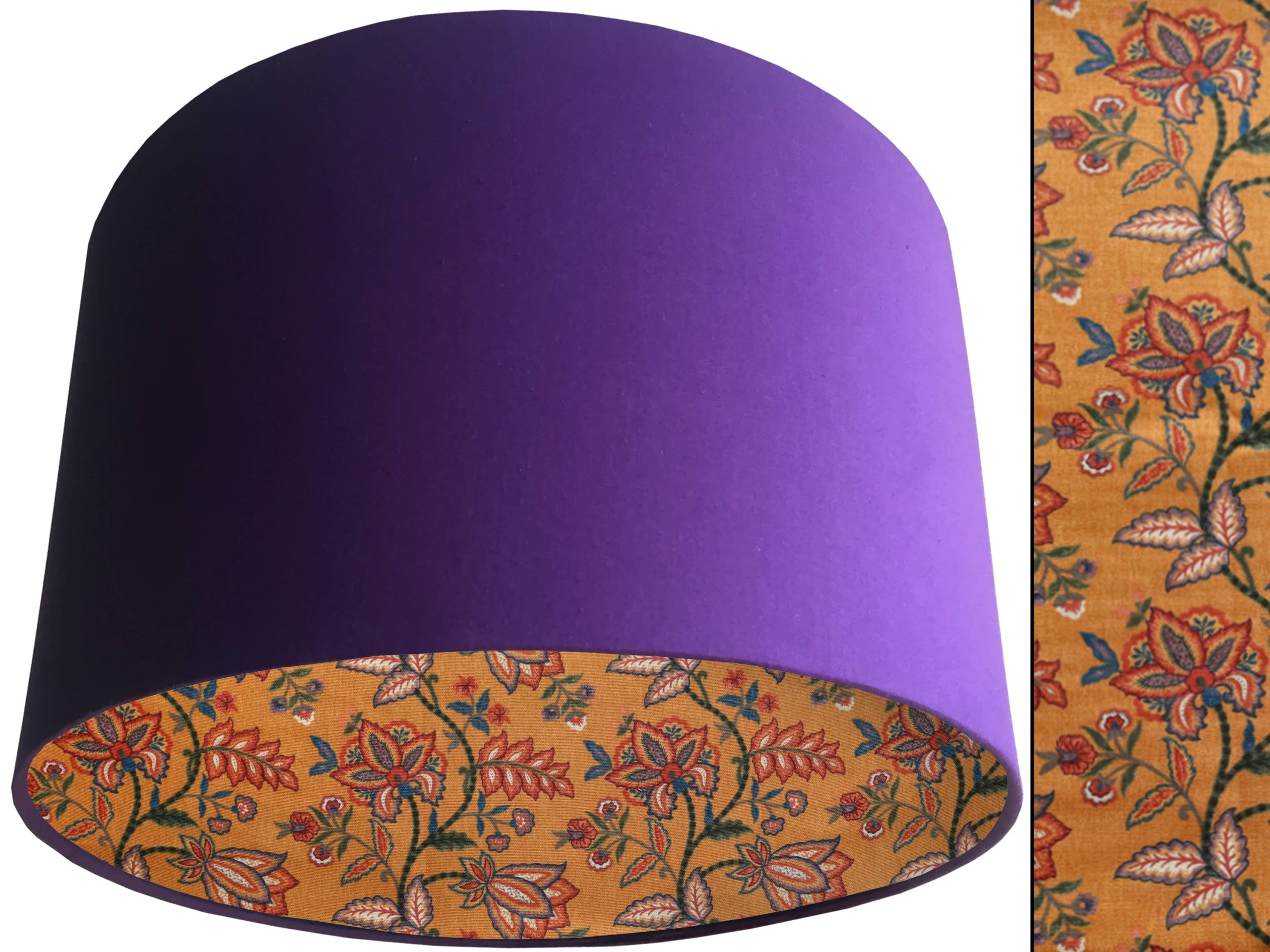 Oriental Orange Lampshade Purple, Bold Modern Interior