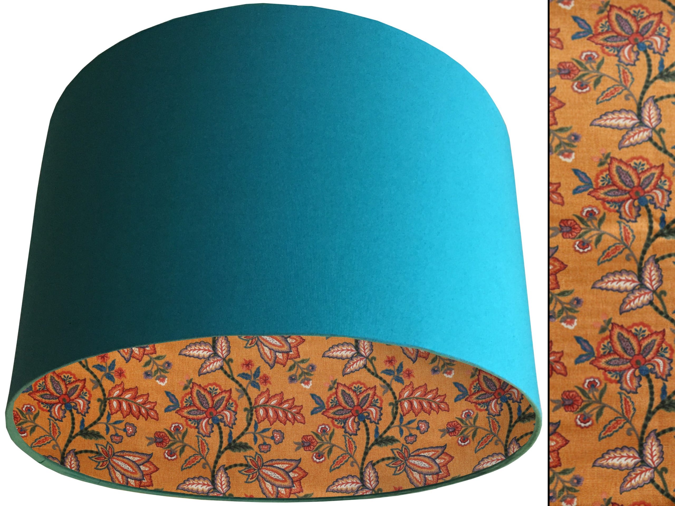 Oriental Orange Lampshade Teal, Bold Modern Interior