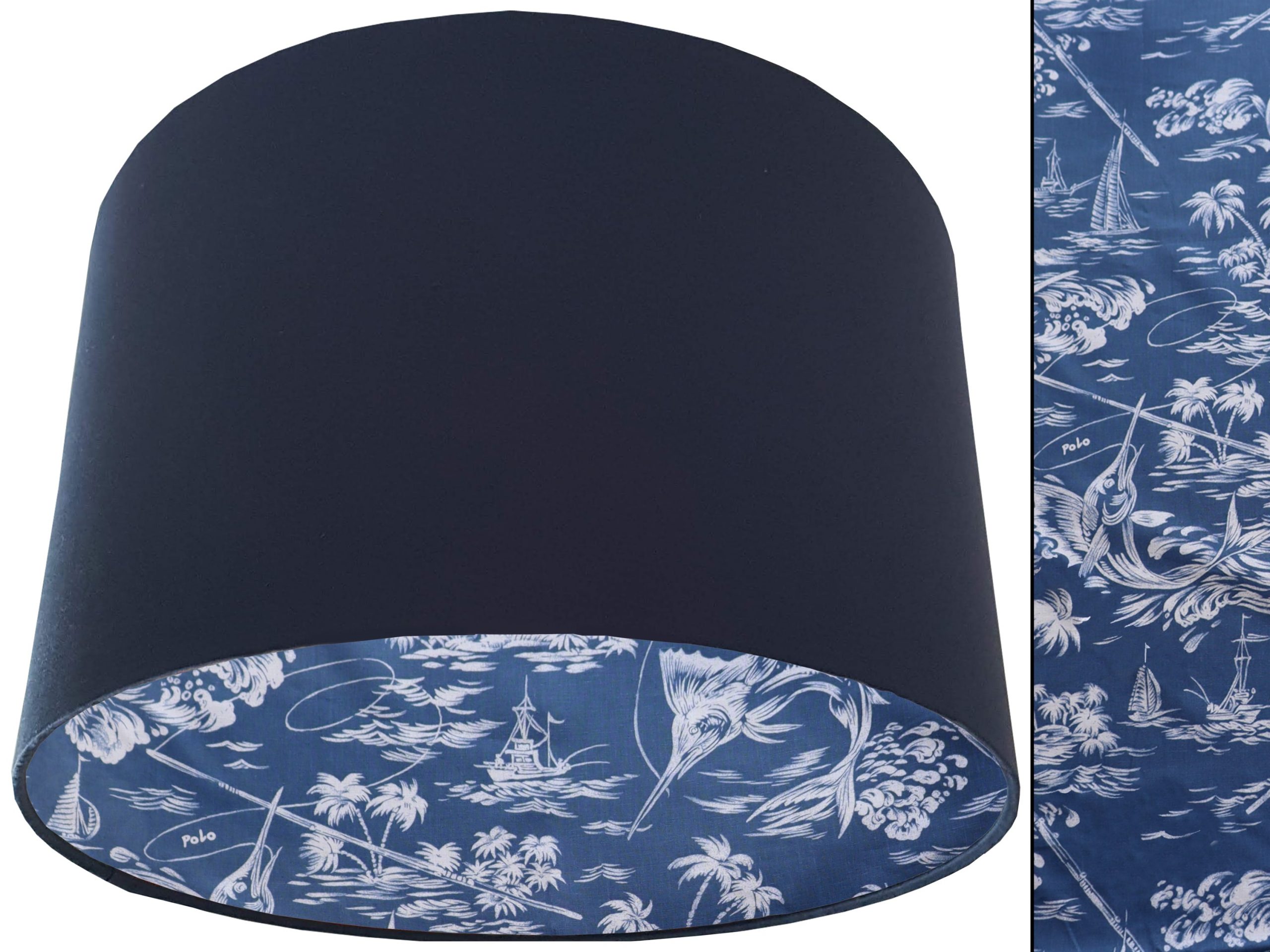 Blue Nautical Lampshade Blue, Coastal Home Interior Décor