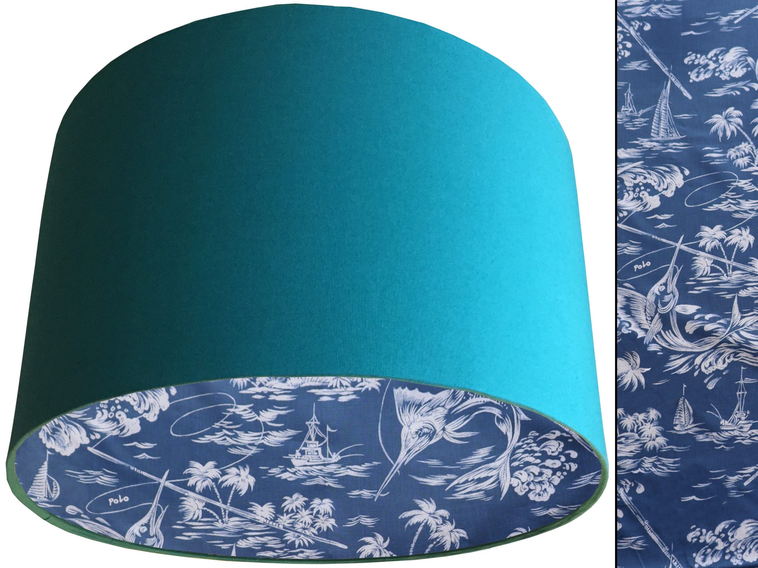 Blue Nautical Lampshade Teal, Coastal Home Interior Décor