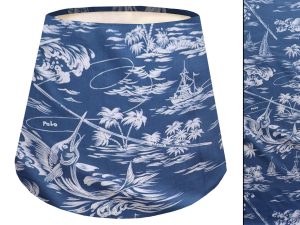 Blue Coastal Empire Lampshade, Nautical Home Interior Lighting