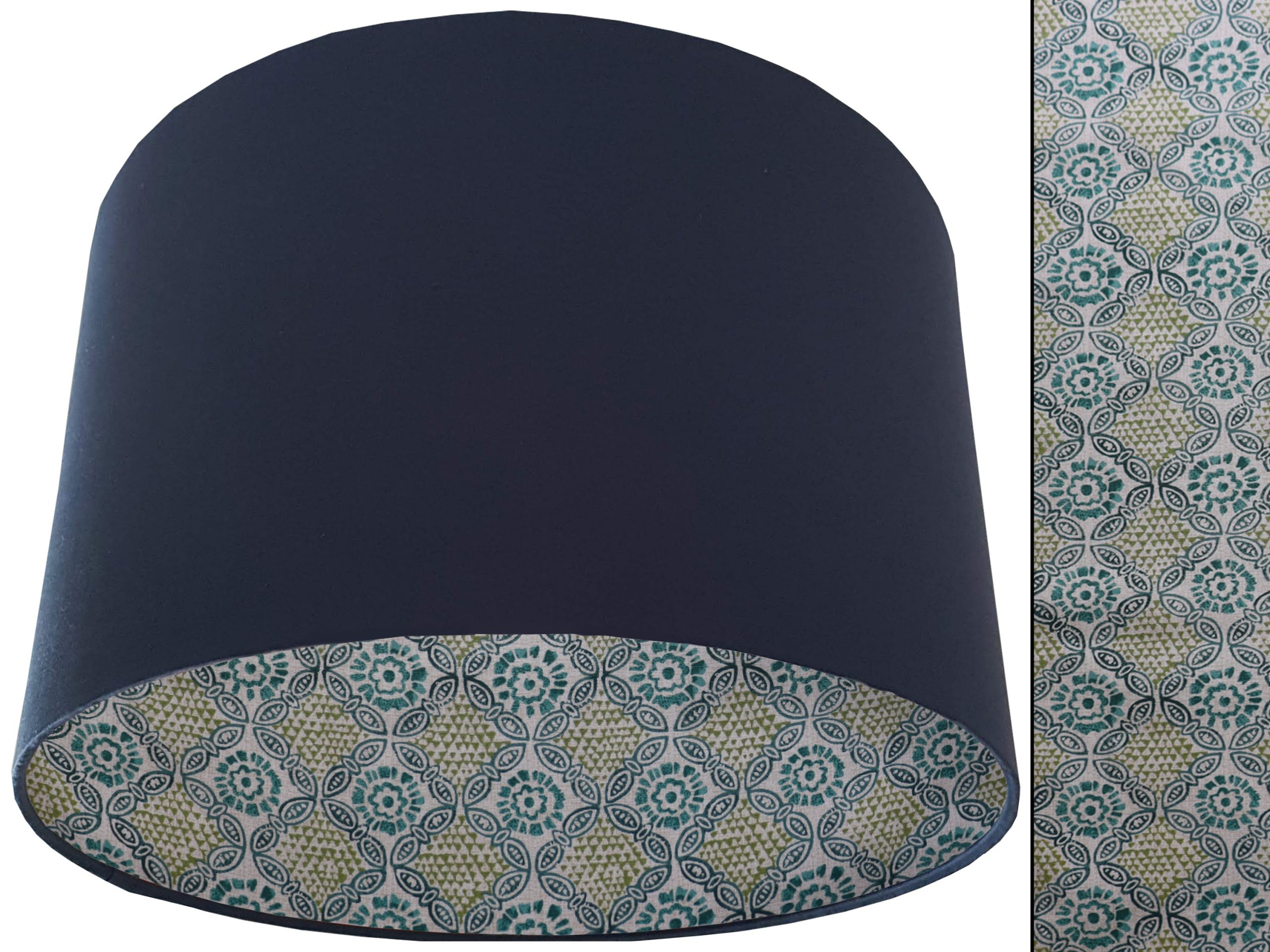 Green Bohemian Lampshade Blue, Modern Geometric Décor