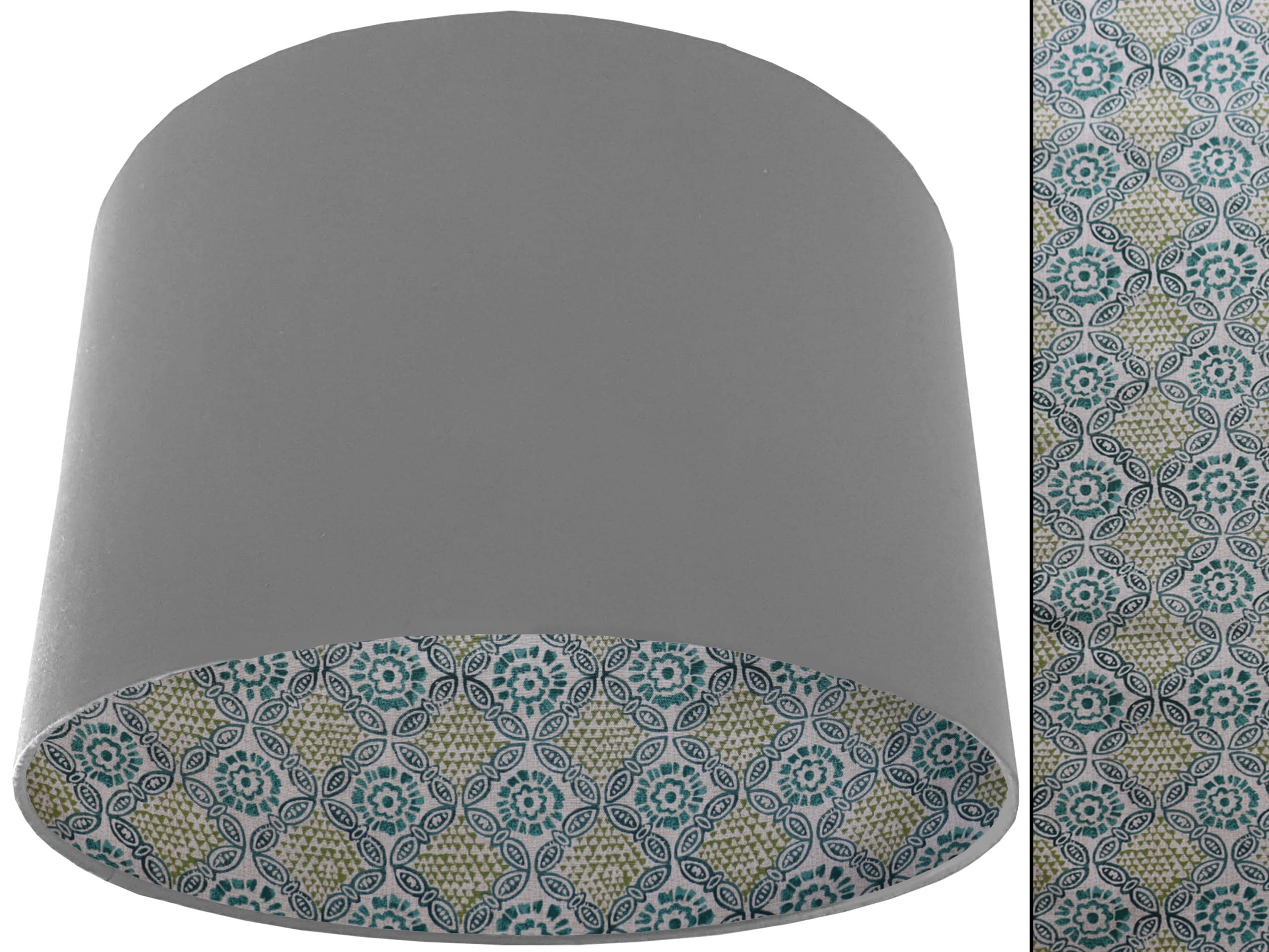 Green Bohemian Lampshade Light Grey, Modern Geometric Décor