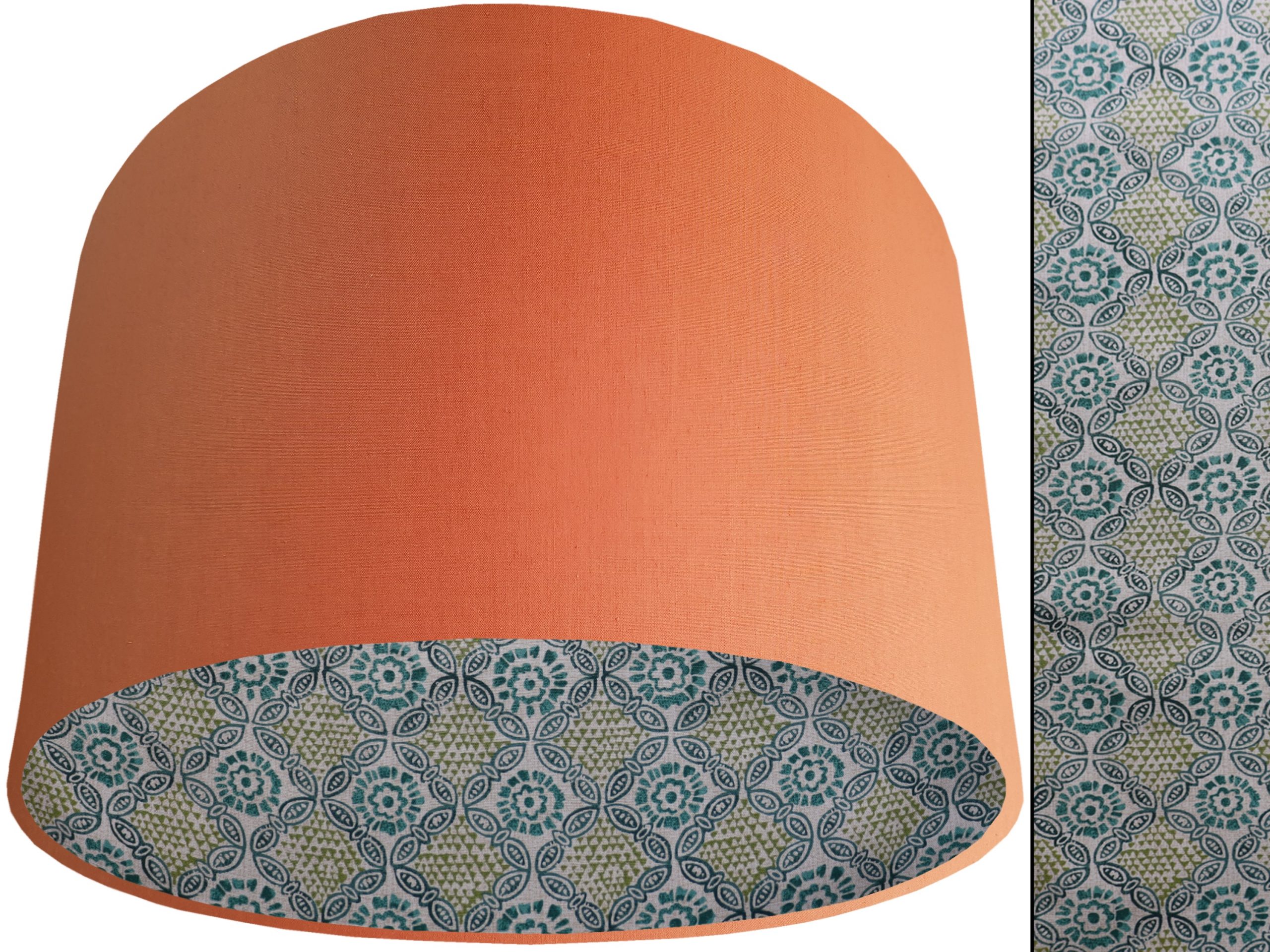 Green Bohemian Lampshade Orange, Modern Geometric Décor